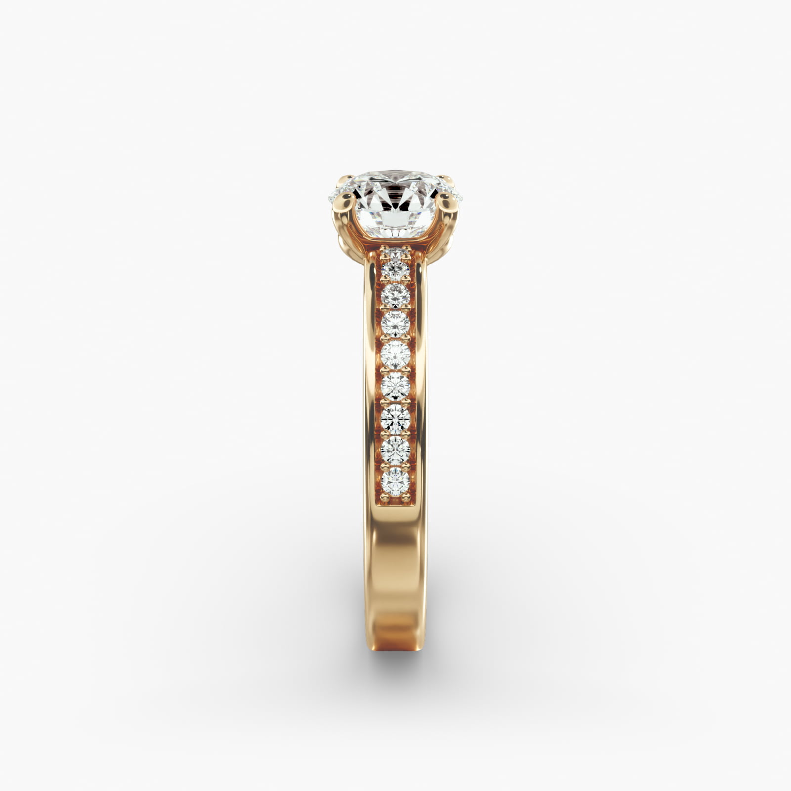 Arched Scroll Vintage-Style Engagement Ring In 14K Yellow Gold