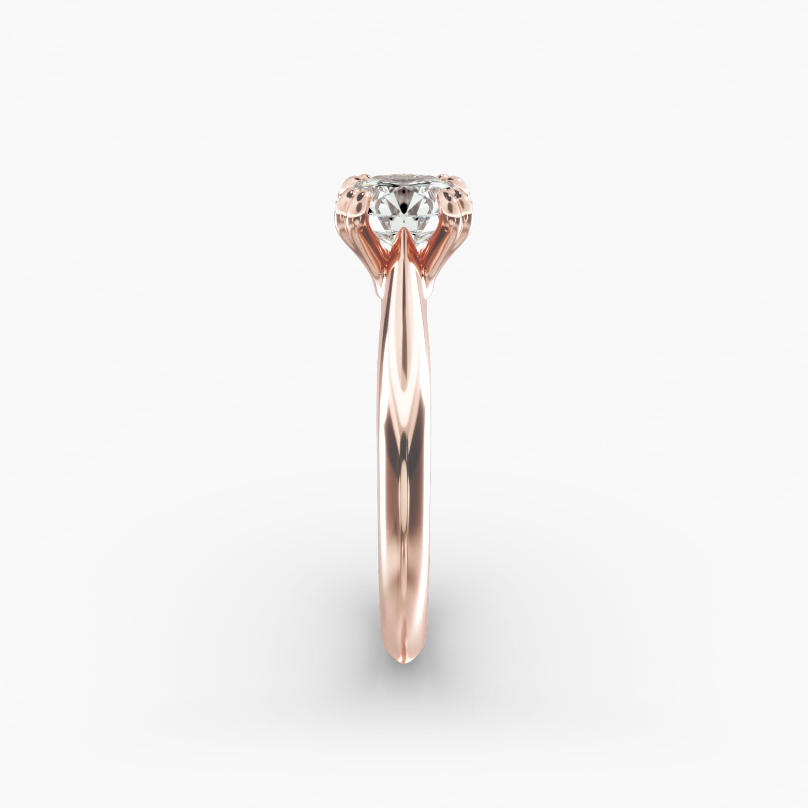 Double Prong Solitaire Engagement Ring In 14K Rose Gold