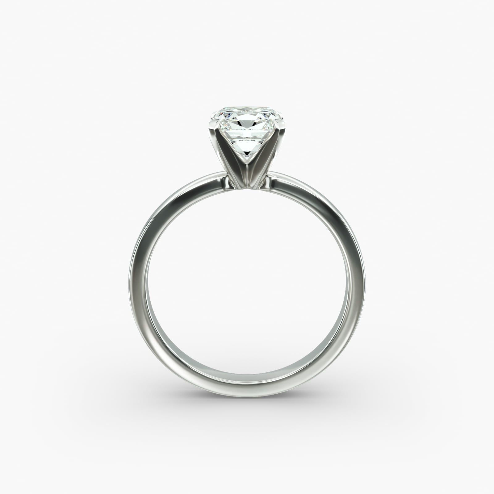 Comfort Fit Solitaire Engagement Ring In 14K White Gold