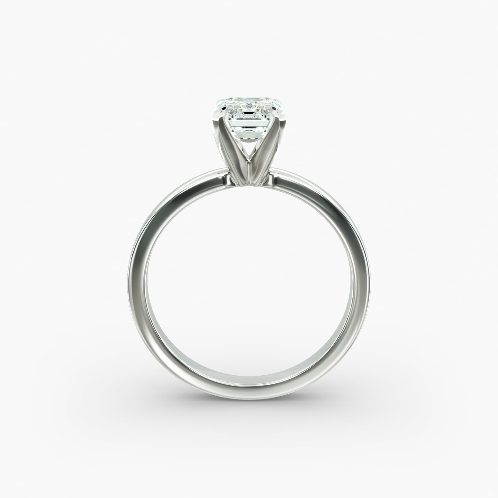 Comfort Fit Solitaire Engagement Ring In 14K White Gold