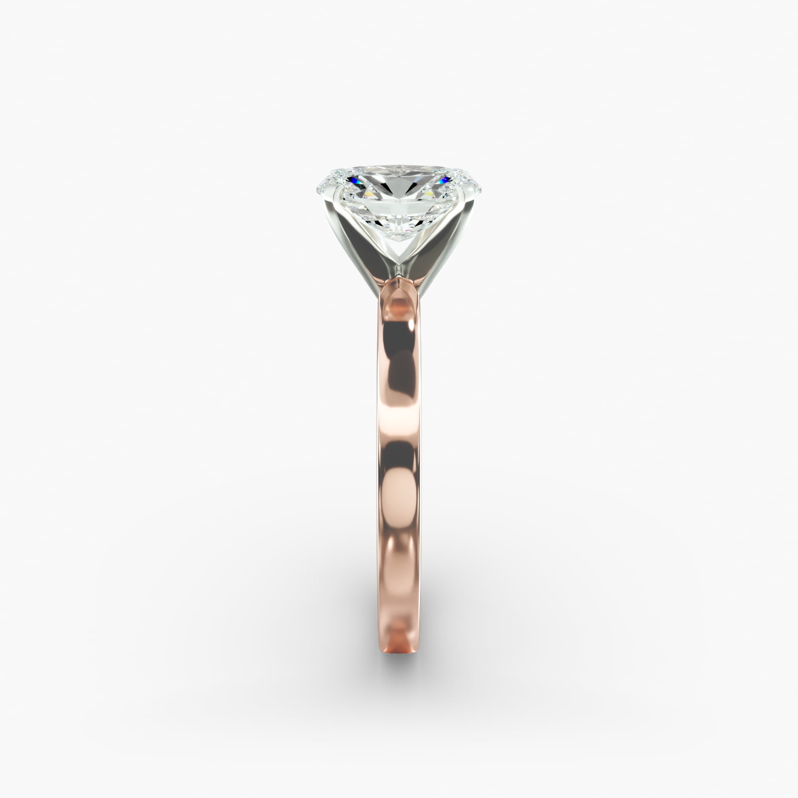 Comfort Fit Solitaire Engagement Ring In 14K Rose Gold