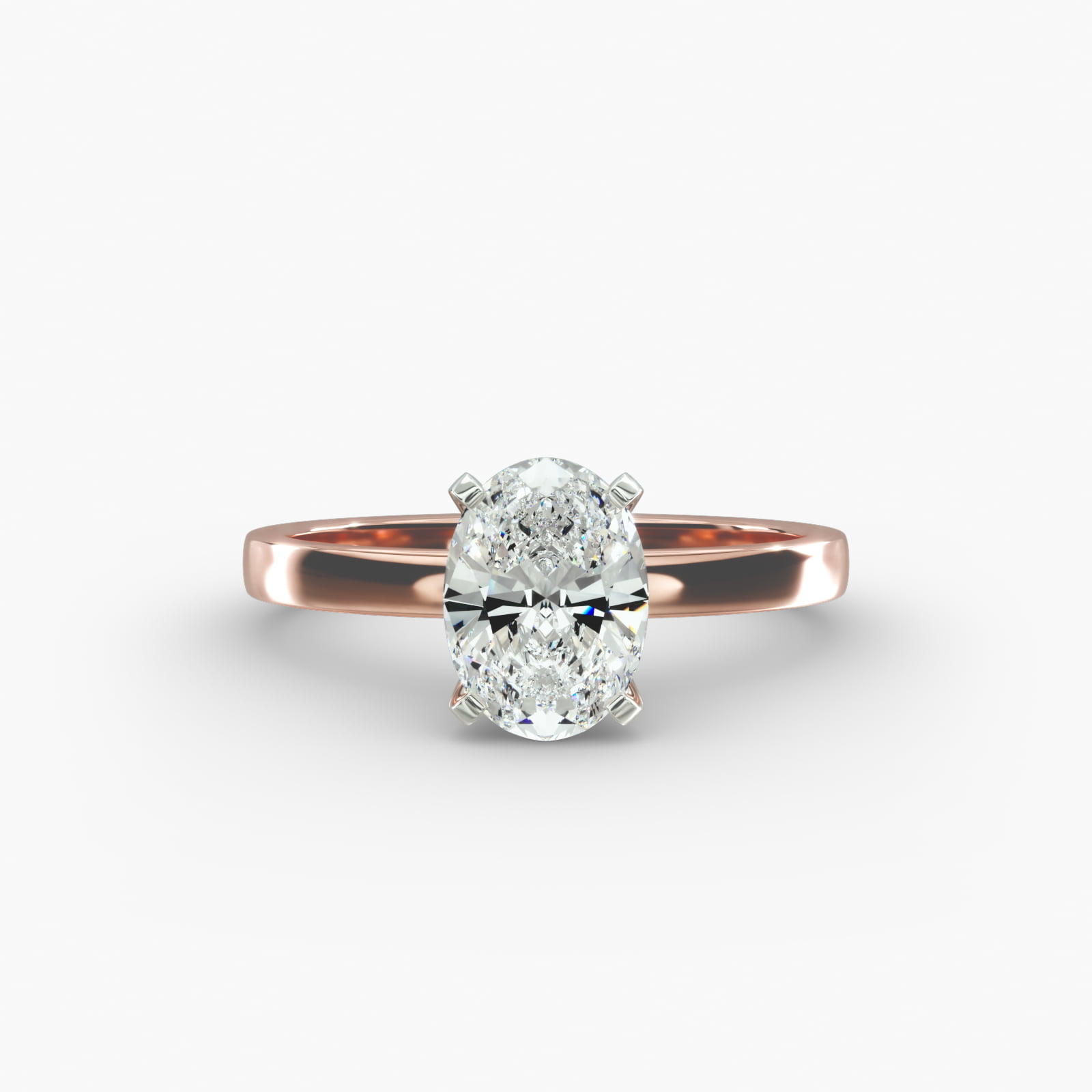 Comfort Fit Solitaire Engagement Ring In 14K Rose Gold