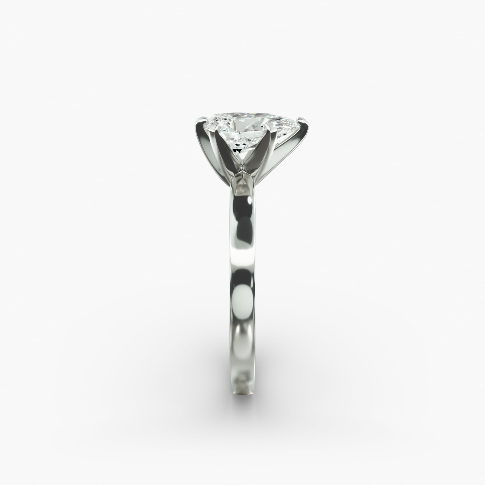 Comfort Fit Solitaire Engagement Ring In 14K White Gold