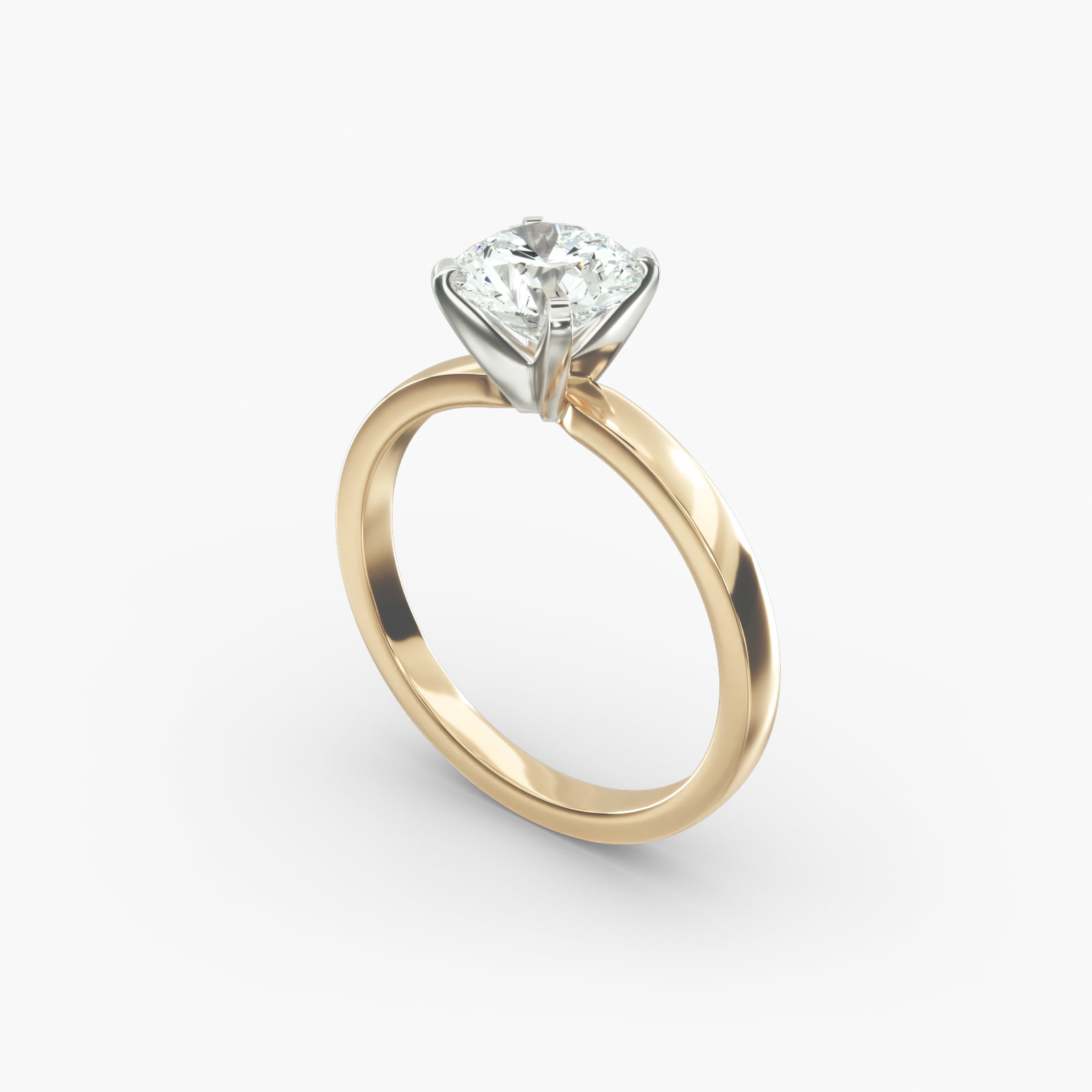Comfort Fit Solitaire Engagement Ring In 14K Yellow Gold-17043y14