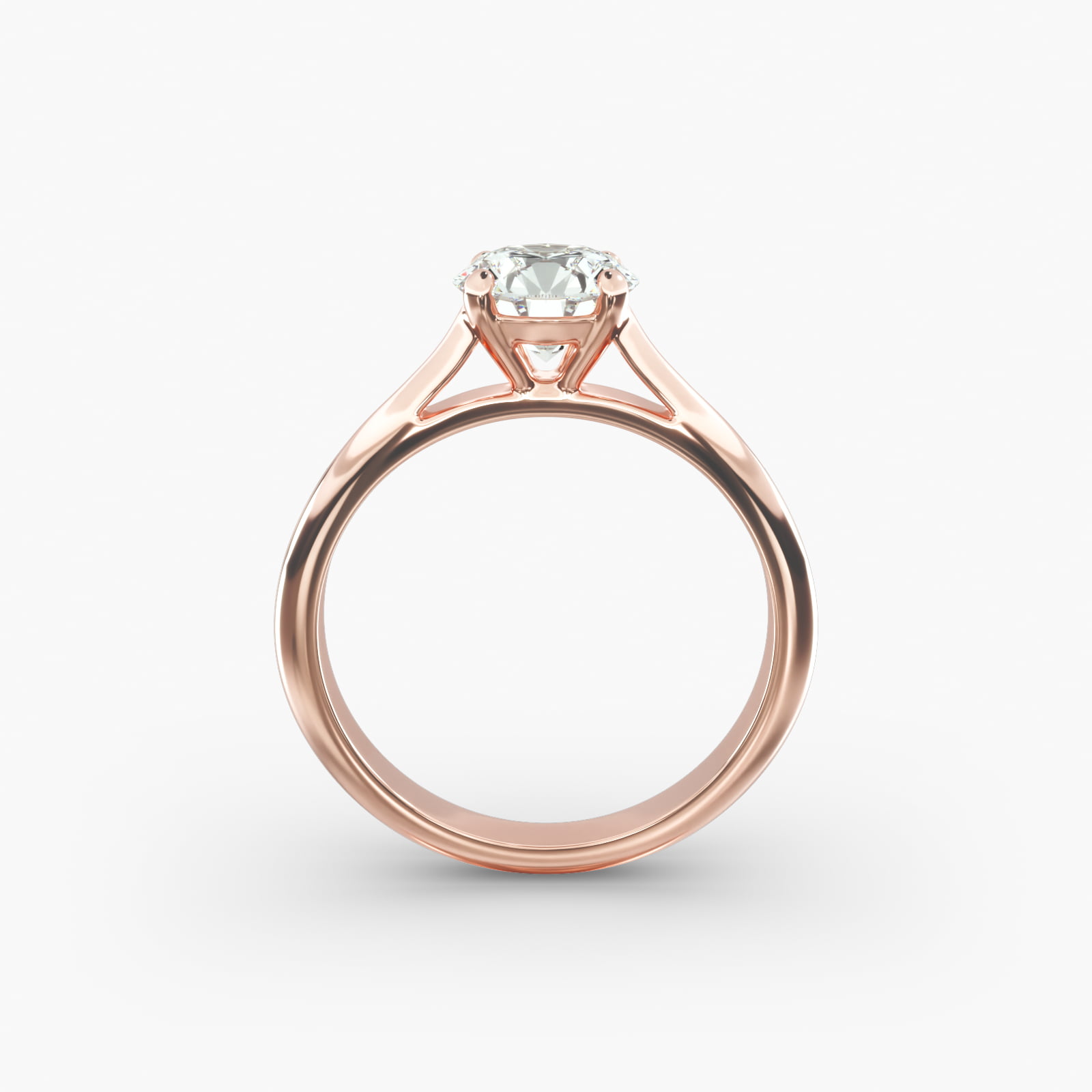 Sleek Solitaire Engagement Ring In 14K Rose Gold