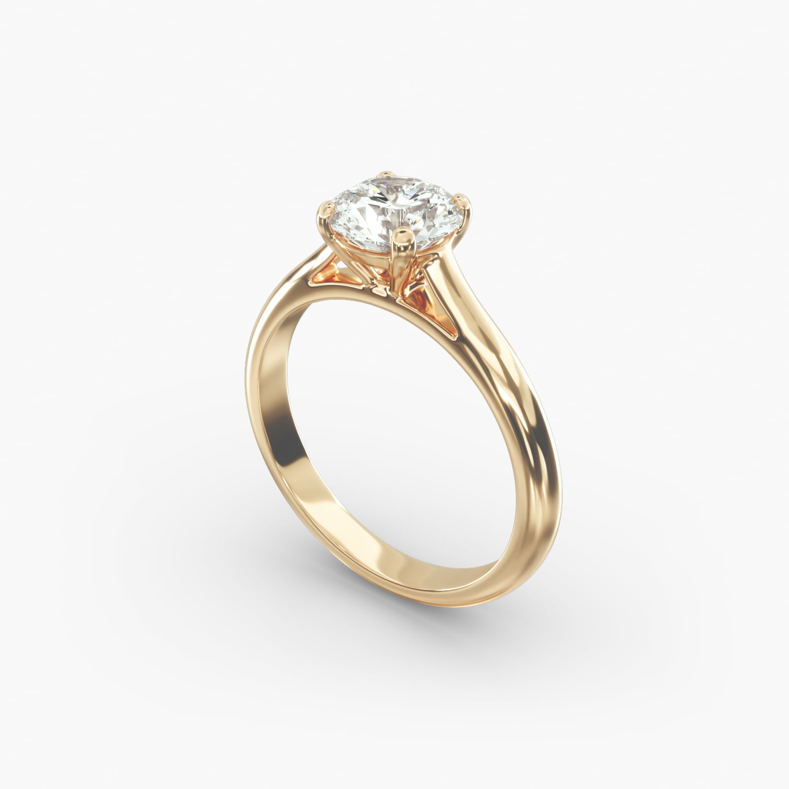 Sleek Solitaire Engagement Ring In 18K Yellow Gold-17110y