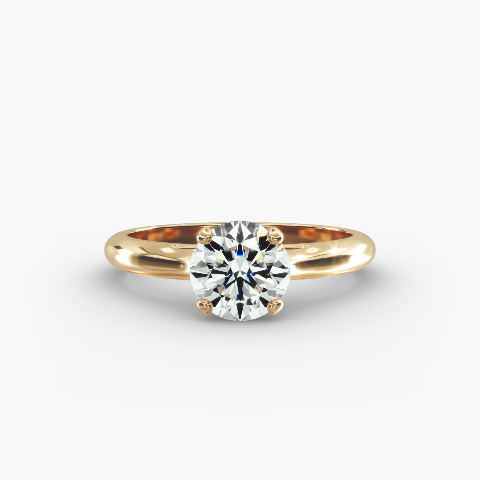 Sleek Solitaire Engagement Ring In 18K Yellow Gold