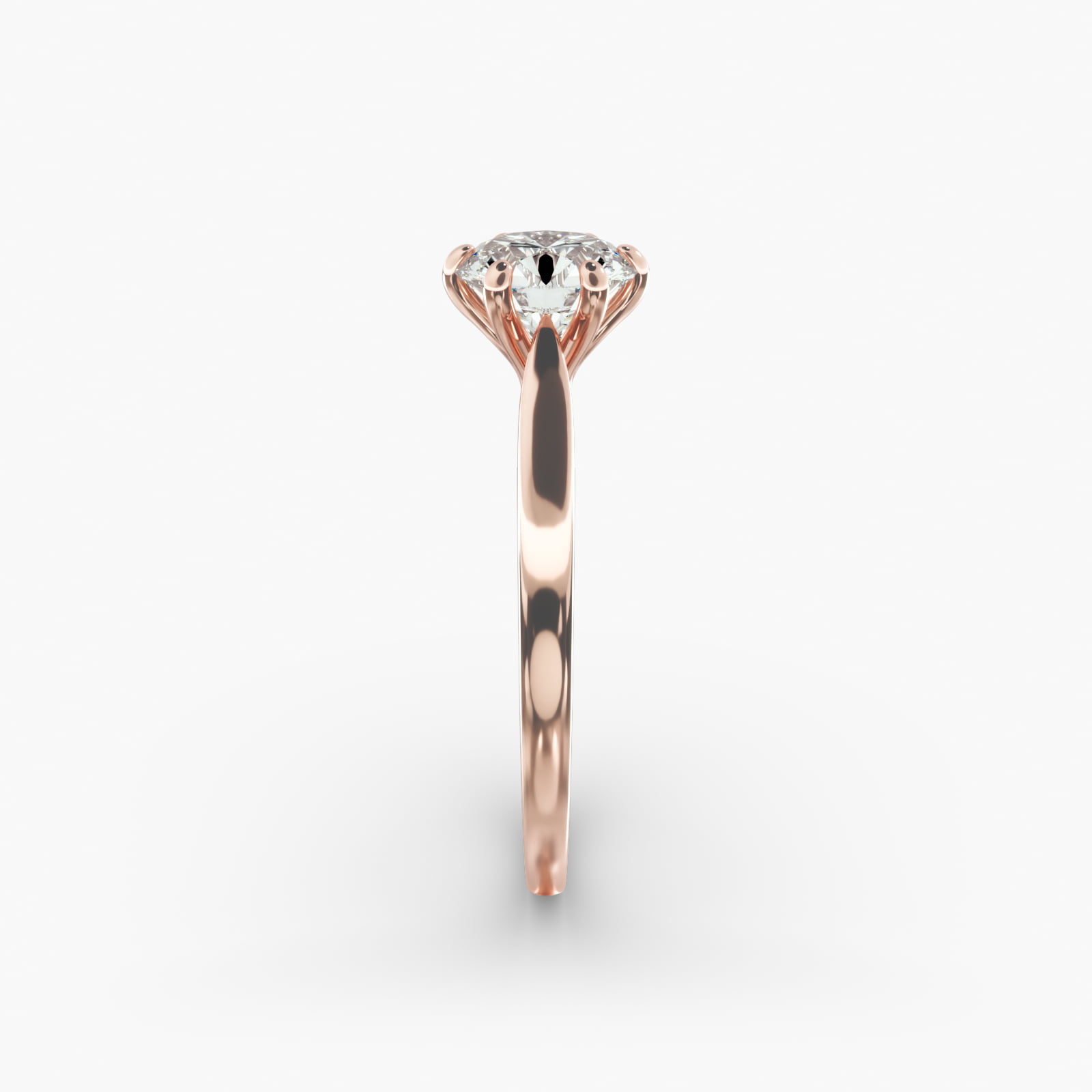Petite Flower Solitaire Engagement Ring In 14K Rose Gold