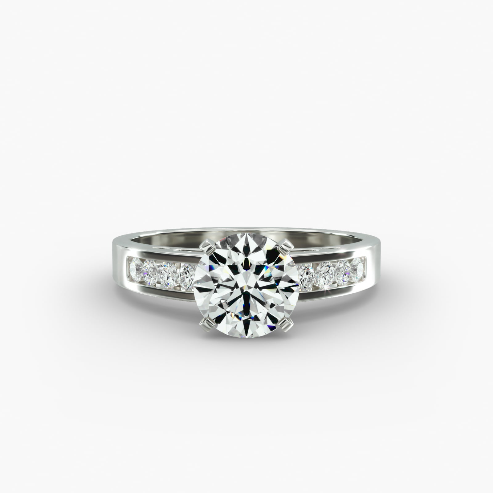 Platinum Channel Set Diamond Engagement Ring