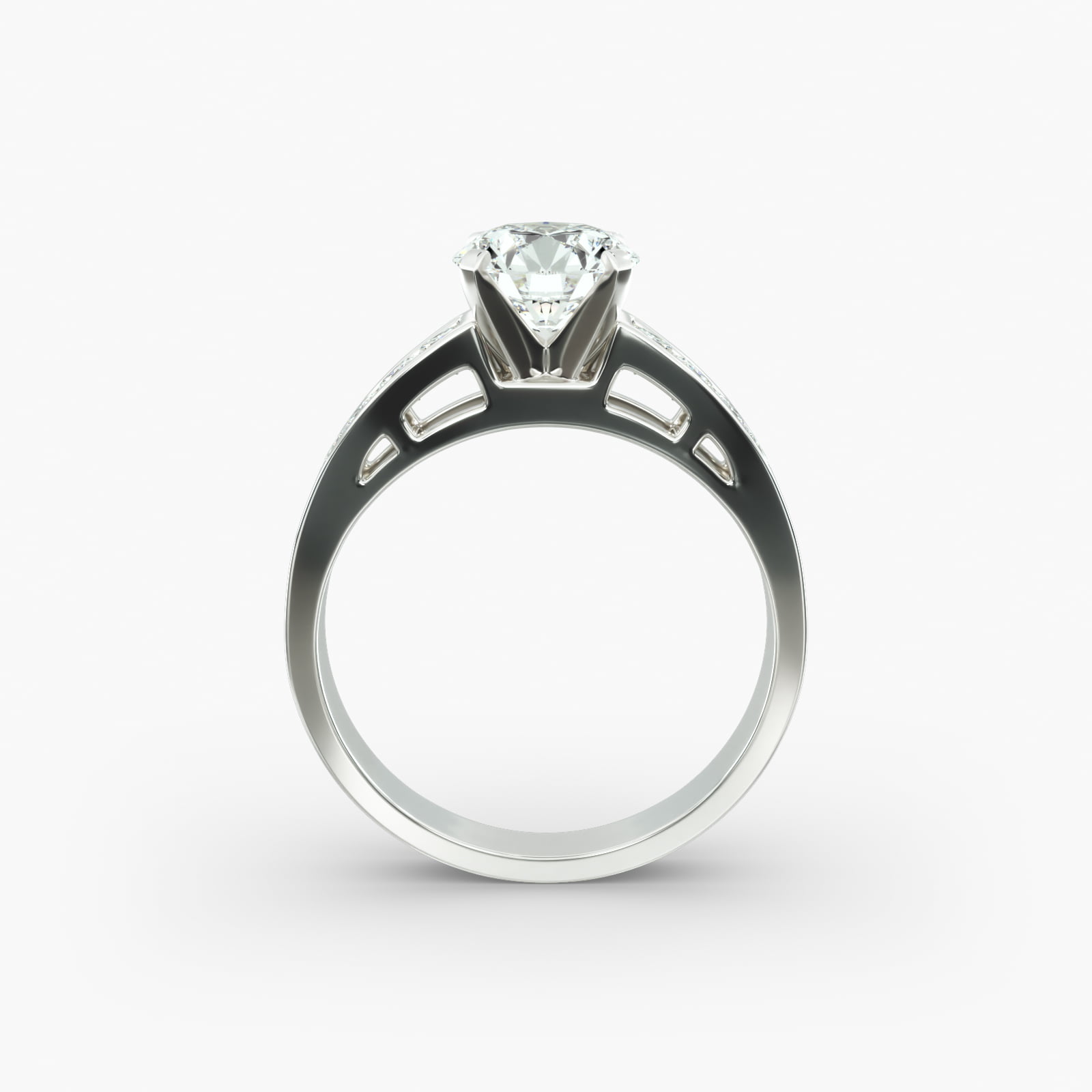 18K White Gold 0.42ct Channel Set Diamond Engagement Ring