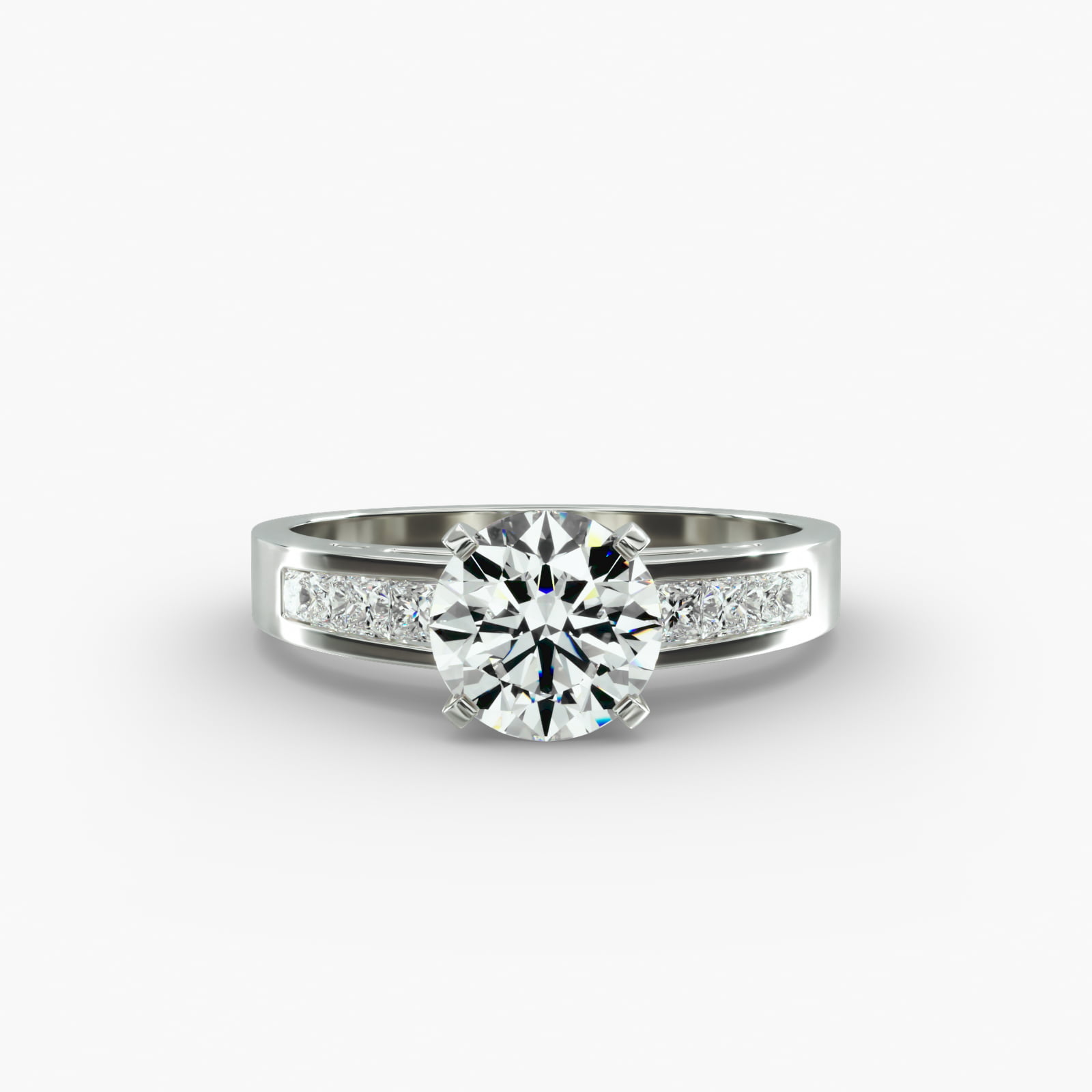 18K White Gold 0.42ct Channel Set Diamond Engagement Ring