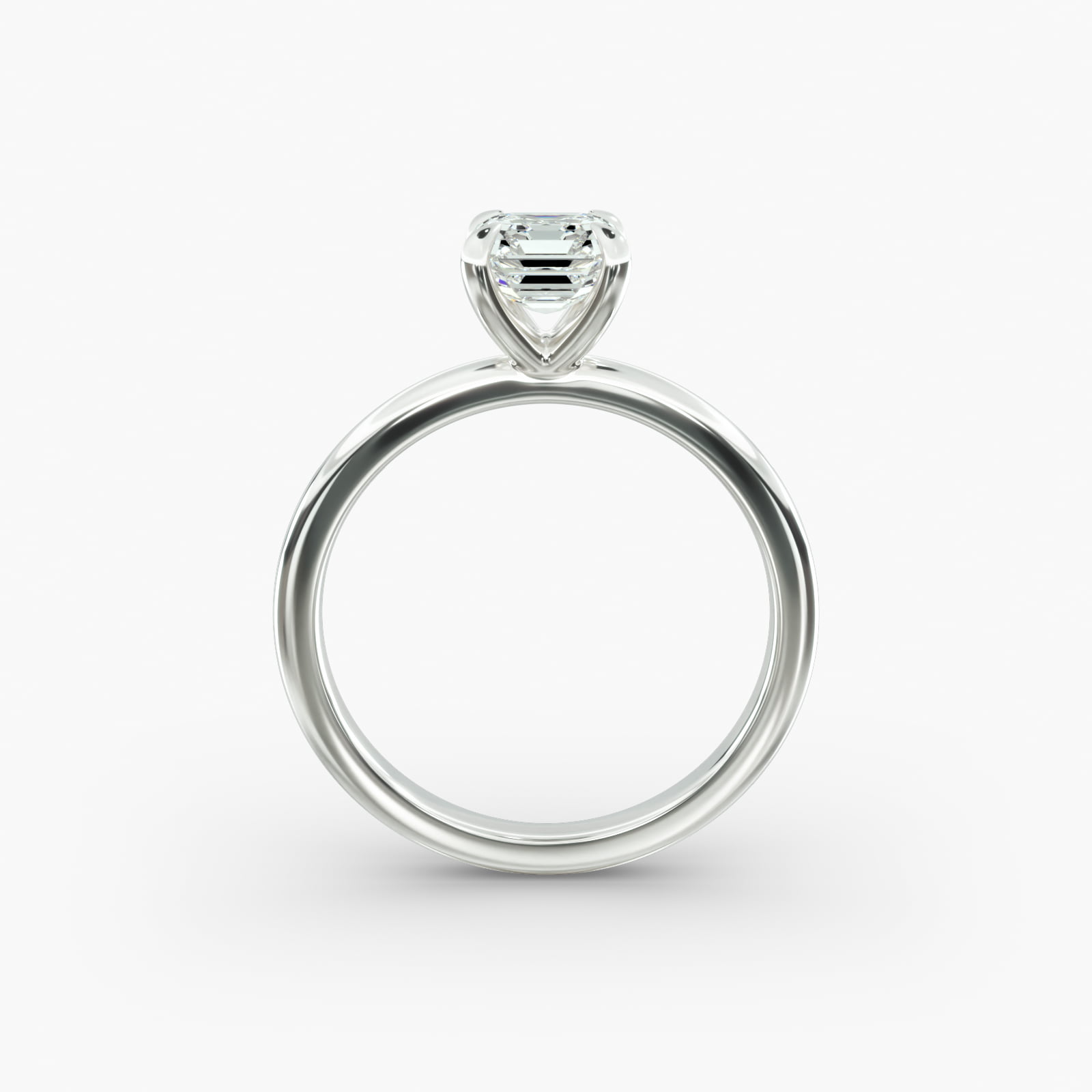 Flush Fit Claw Prong Solitaire Engagement Ring In Platinum