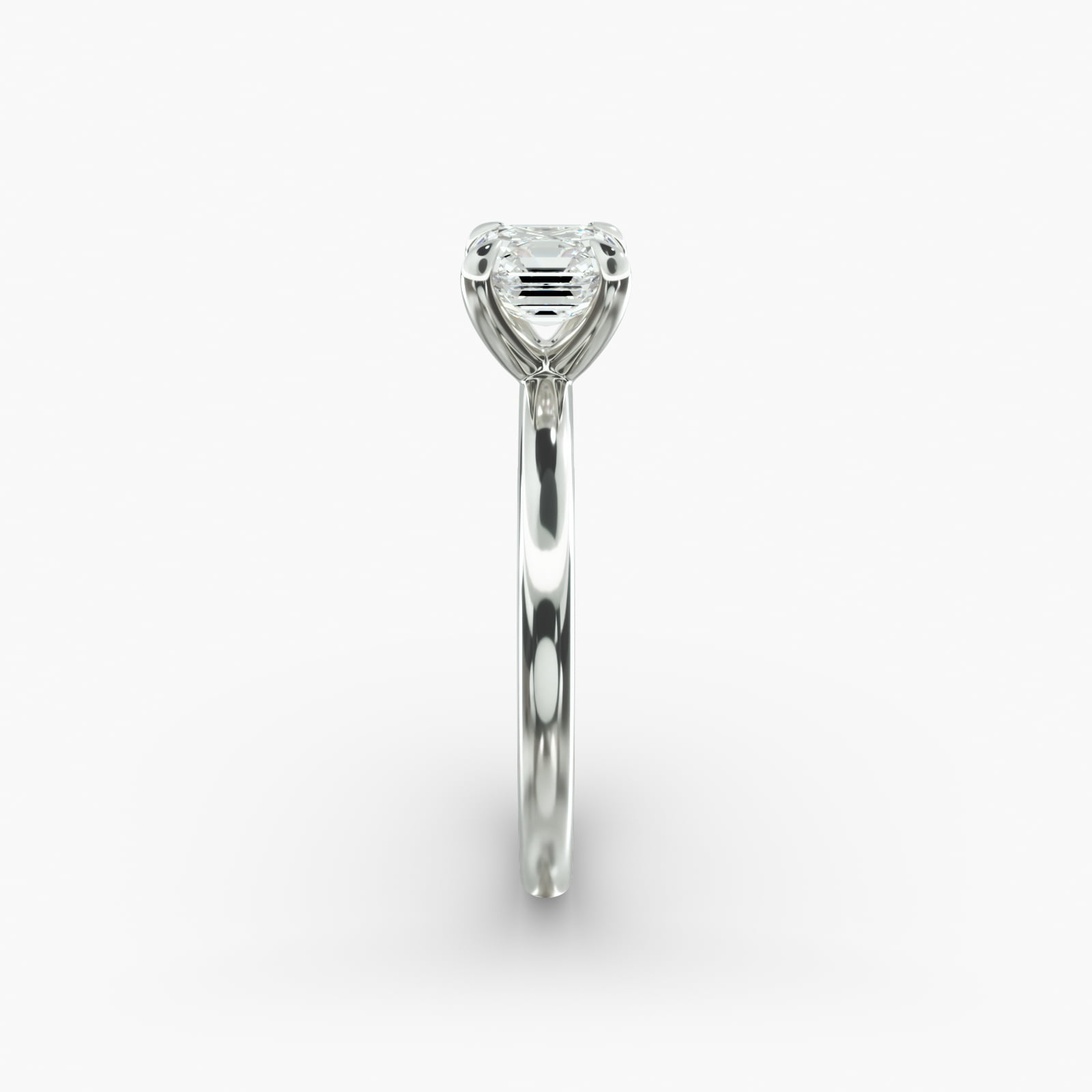 Flush Fit Claw Prong Solitaire Engagement Ring In Platinum