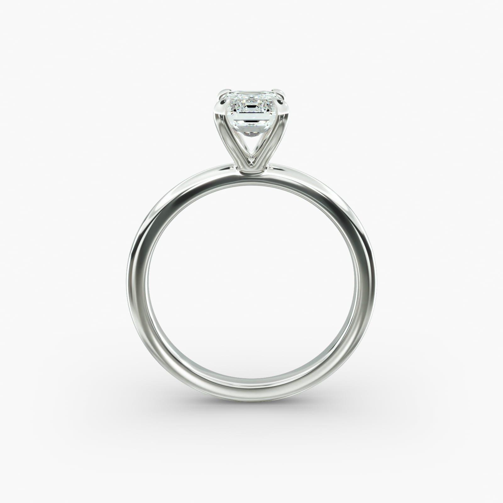 Flush Fit Claw Prong Solitaire Engagement Ring In 14K White Gold