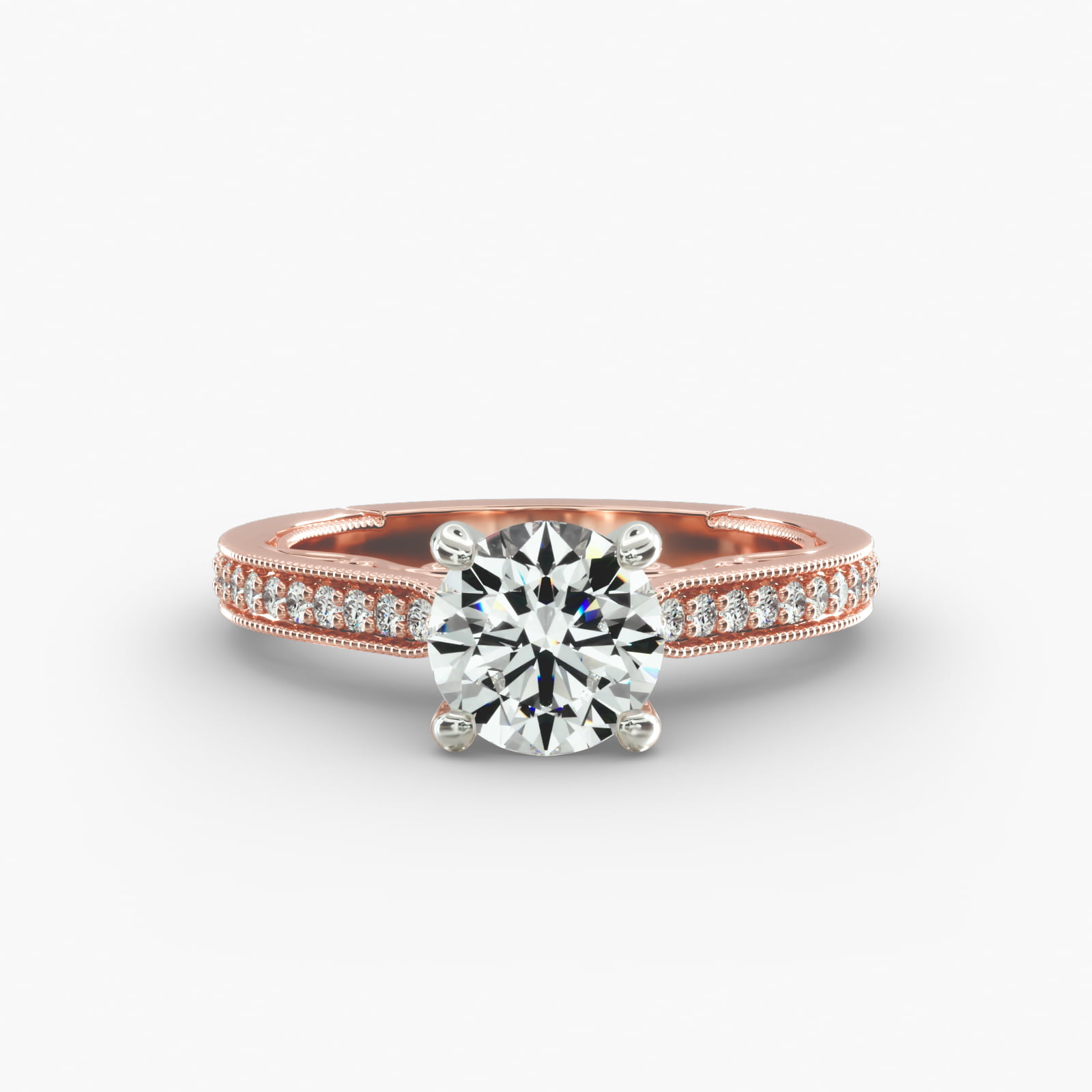 Enchanted Scroll Vintage-Style Engagement Ring In 14K Rose Gold