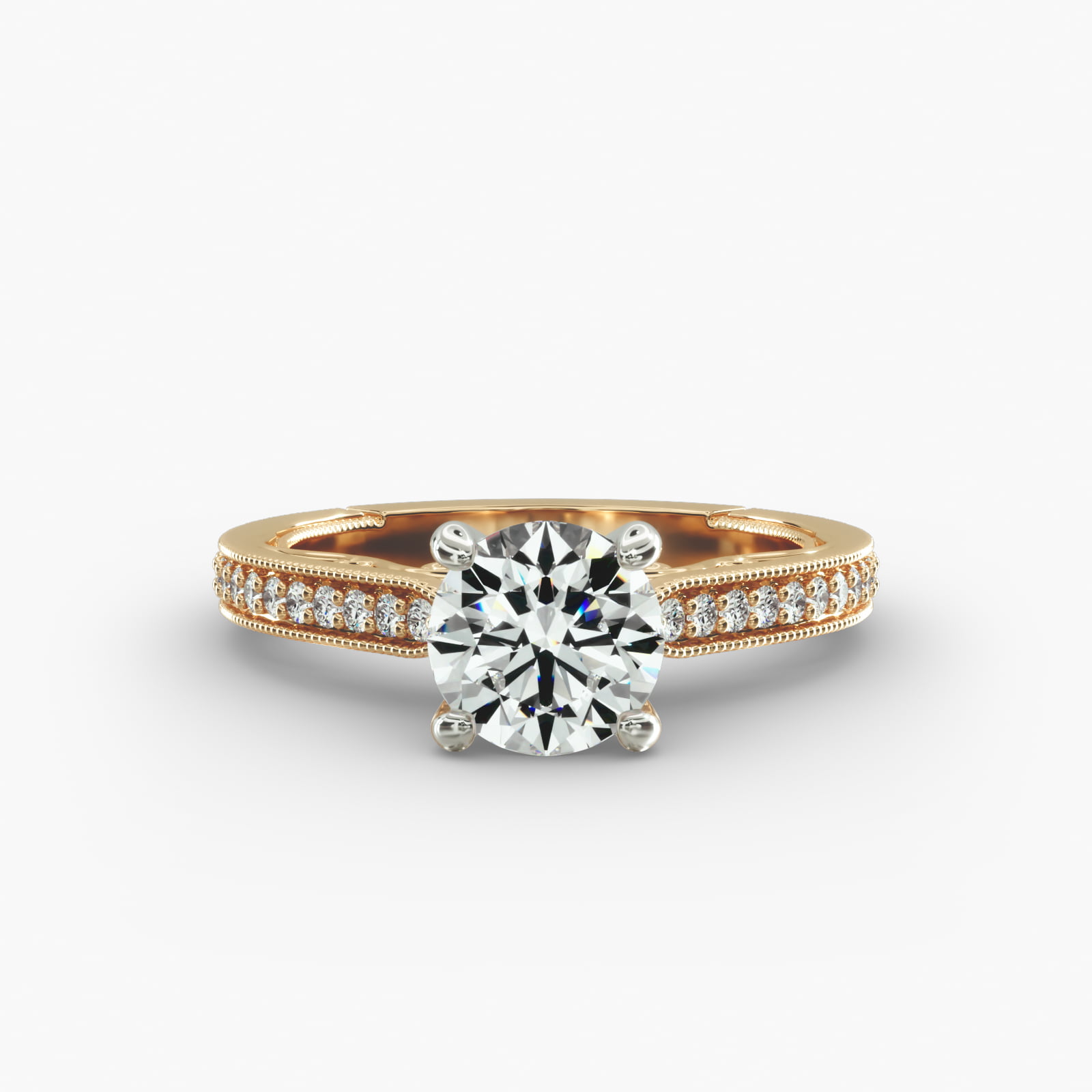 Enchanted Scroll Vintage-Style Engagement Ring In 14K Yellow Gold