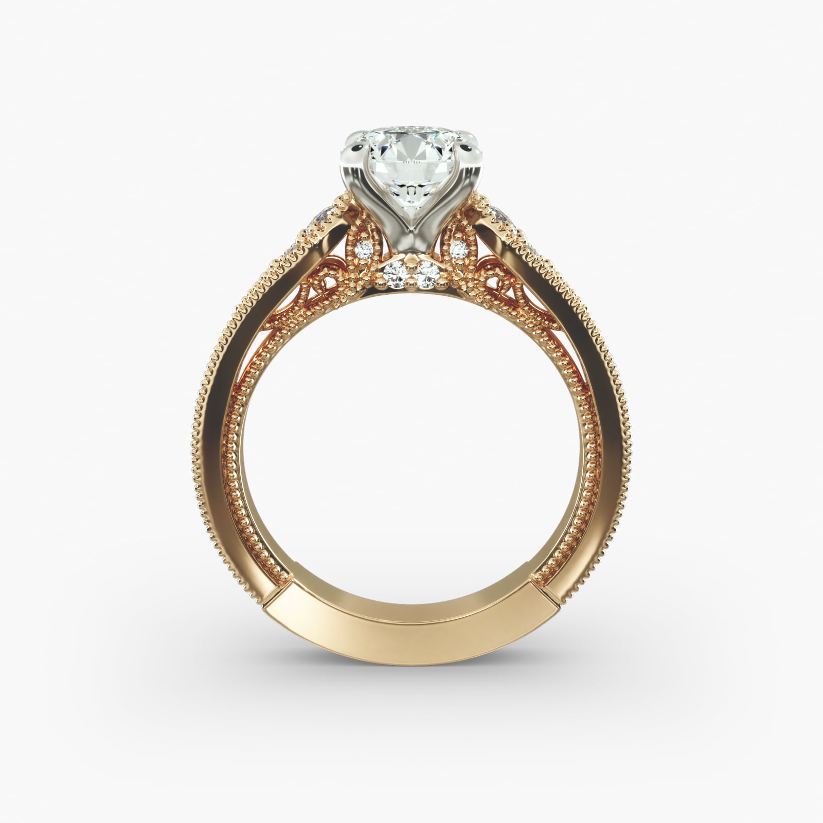 Paisley Surprise Vintage-Style Engagement Ring In 18K Yellow Gold