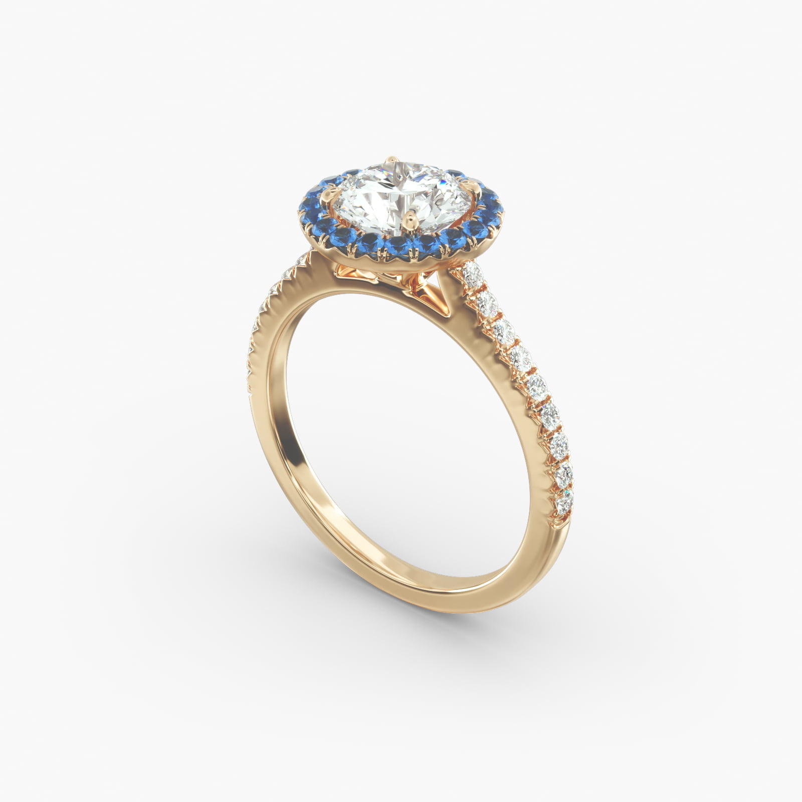 Yellow Gold James Allen Blue Sapphire 18K Yellow Gold French