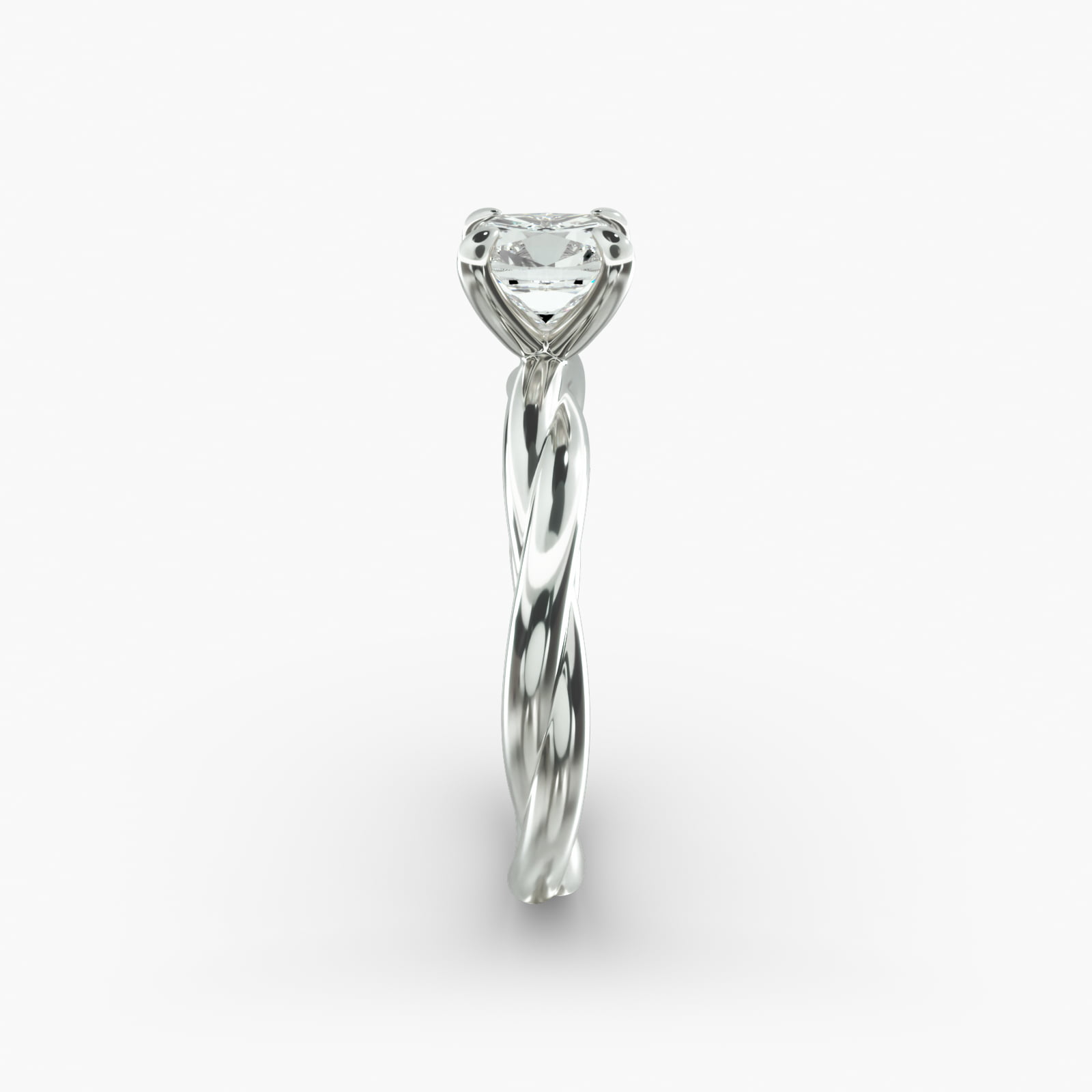 Rope Solitaire Engagement Ring In Platinum