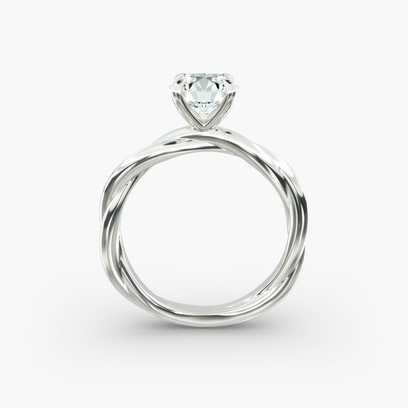 Rope Solitaire Engagement Ring In Platinum