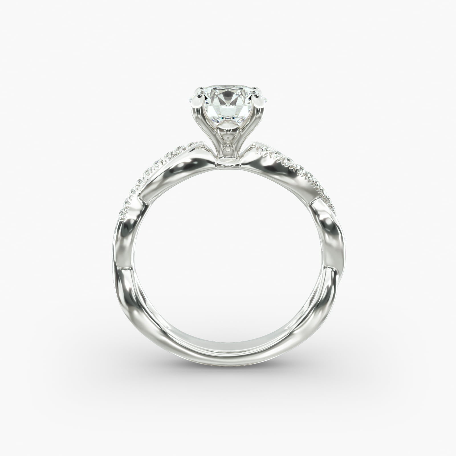 Solo Infinity Diamond Pavé Engagement Ring In Platinum