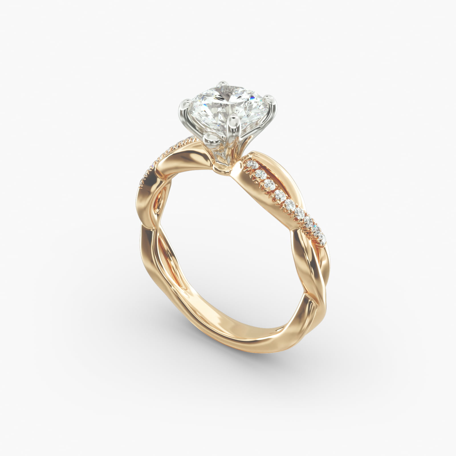 Solo Infinity Diamond Pavé Engagement Ring In 14K Yellow Gold-17547y14