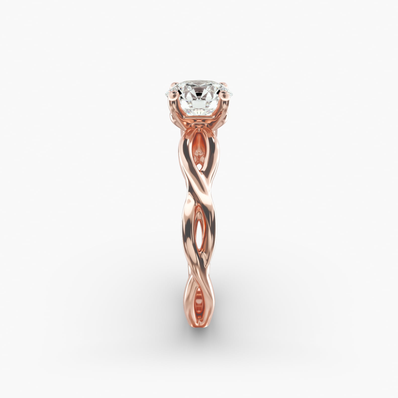 Infinity Solitaire Engagement Ring In 14K Rose Gold-17563r14