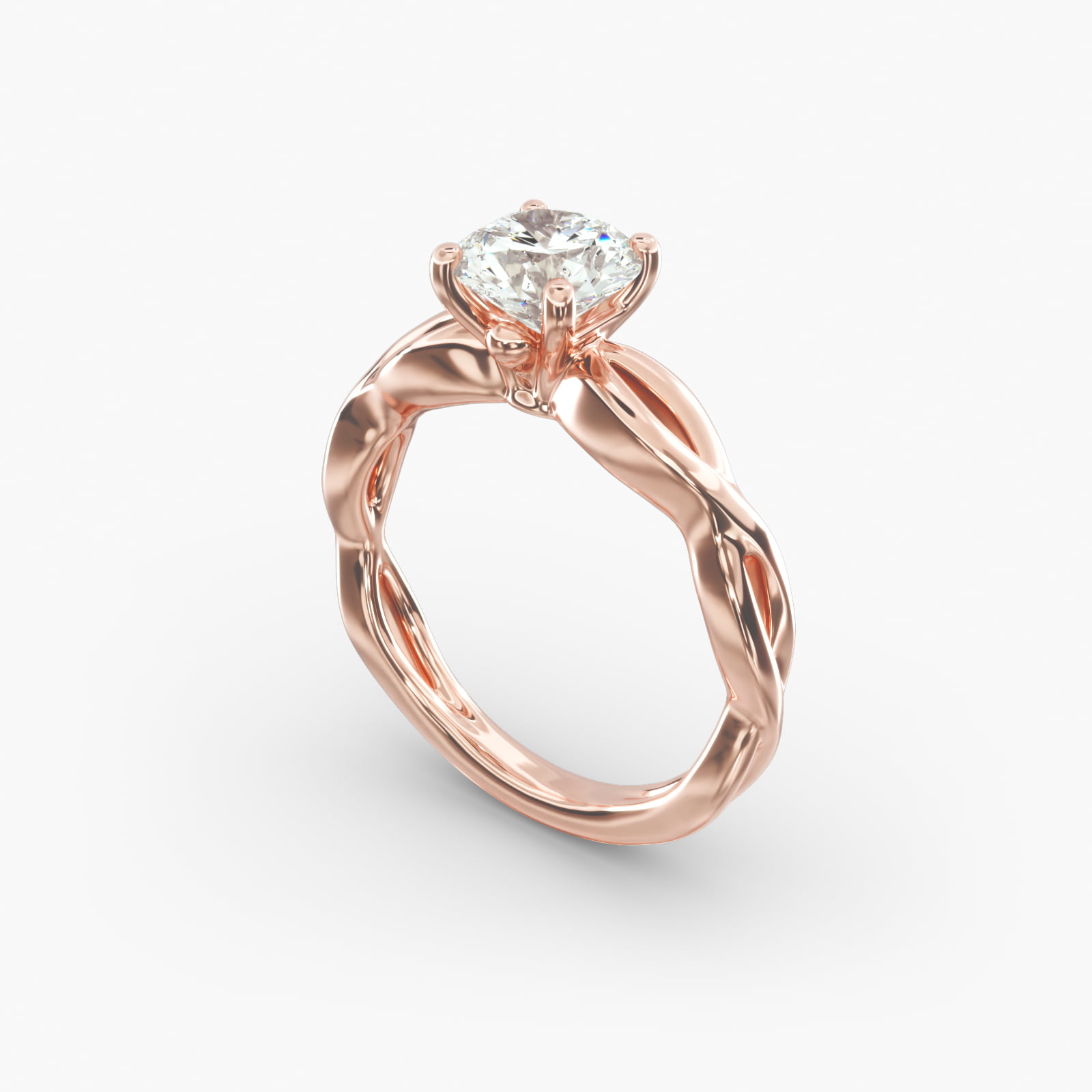 Infinity Solitaire Engagement Ring In 14K Rose Gold-17563r14