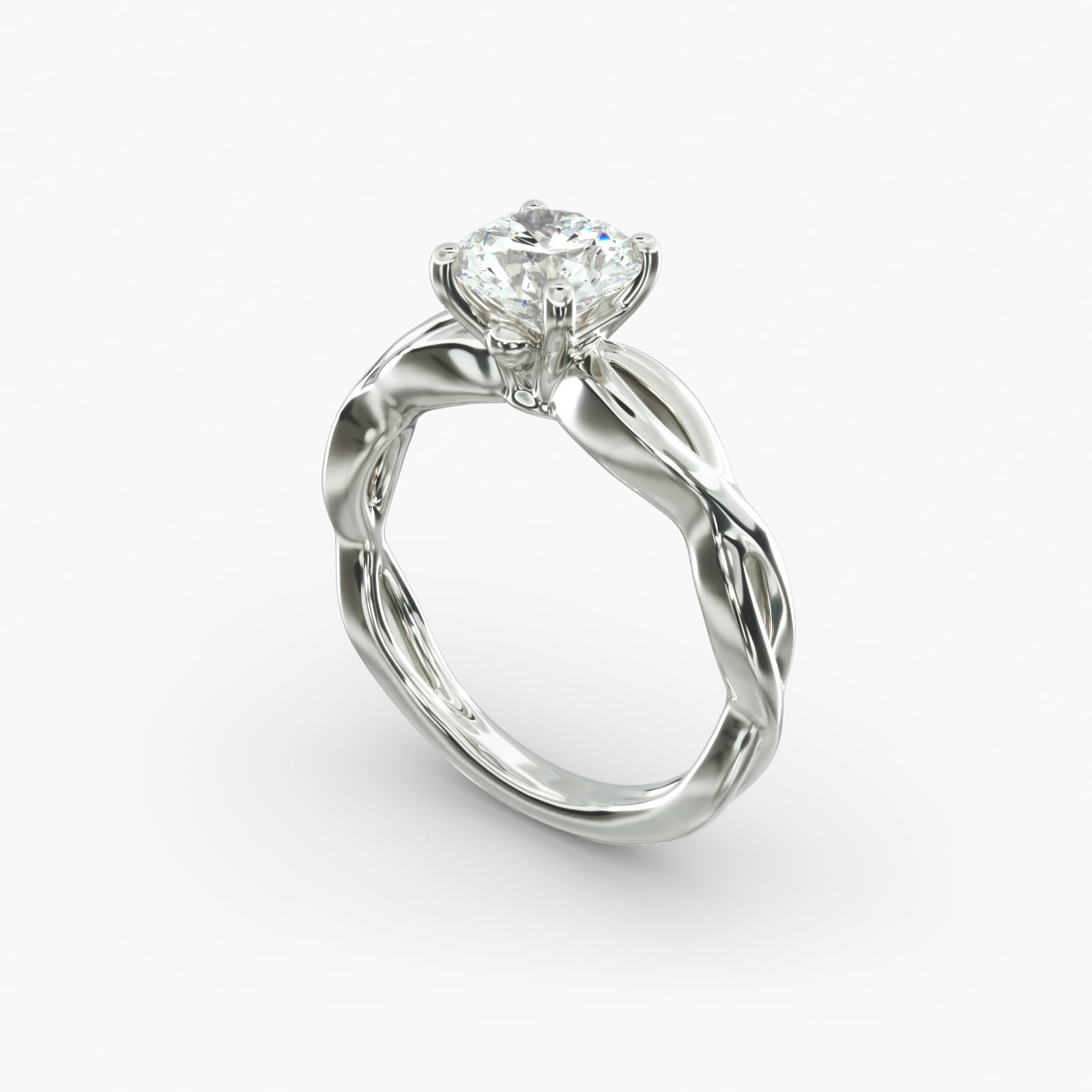Infinity Solitaire Engagement Ring In 14K White Gold-17563w14