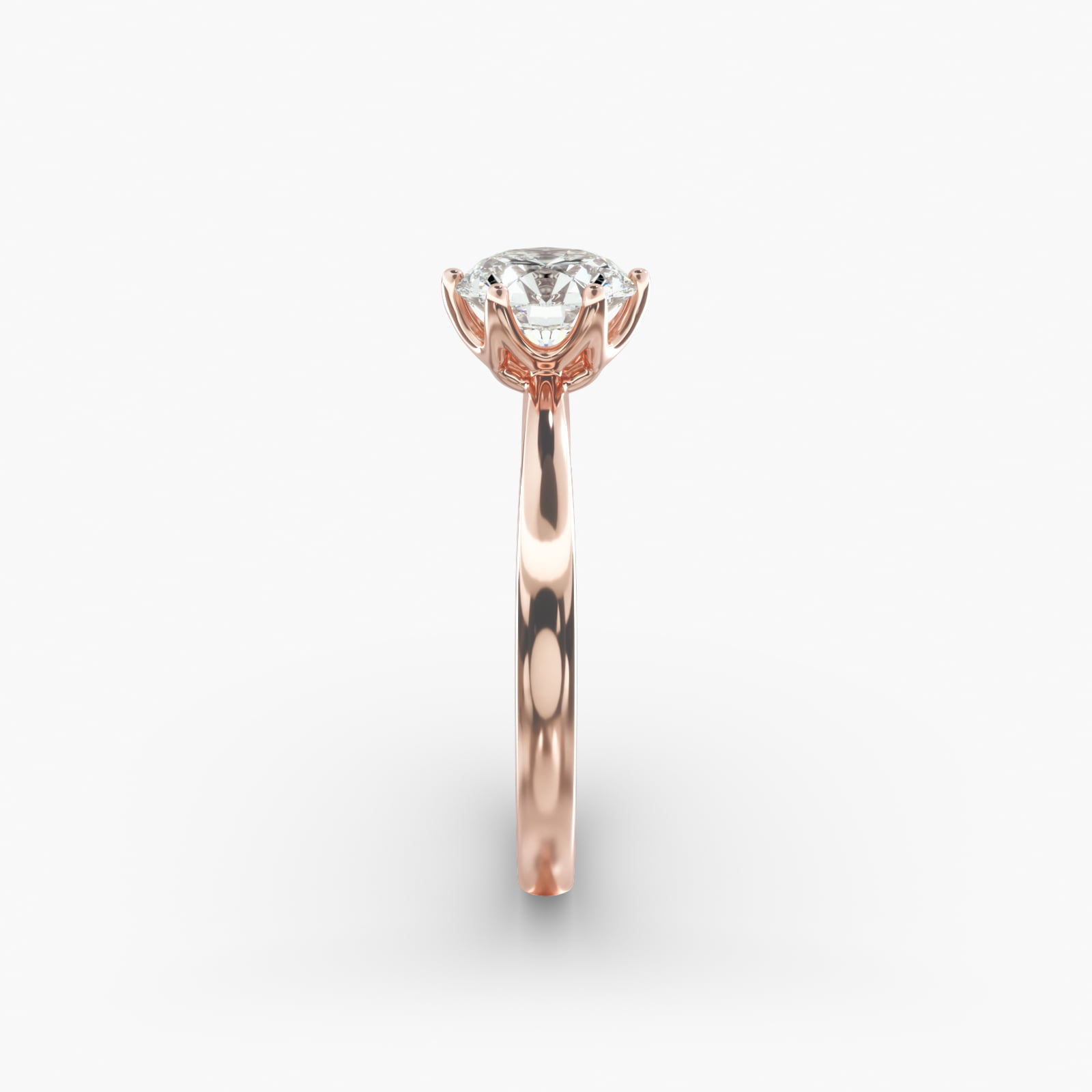Crown Solitaire Engagement Ring In 14K Rose Gold