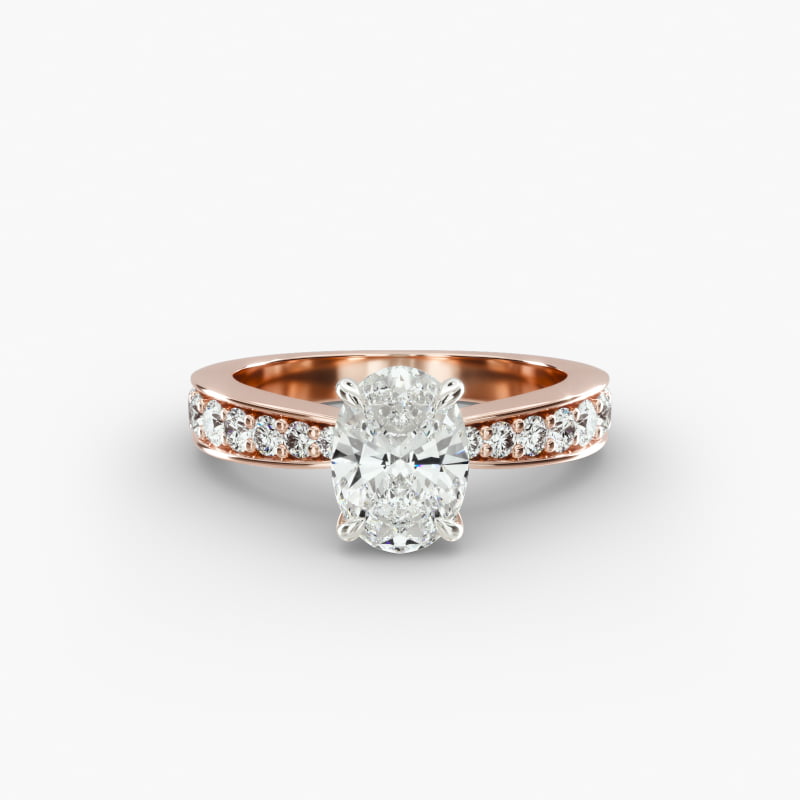 Perfect Pavé Diamond Engagement Ring In 14K Rose Gold