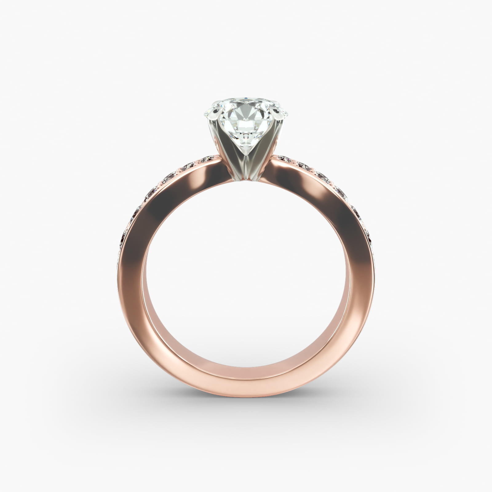 Perfect Pavé Diamond Engagement Ring In 14K Rose Gold