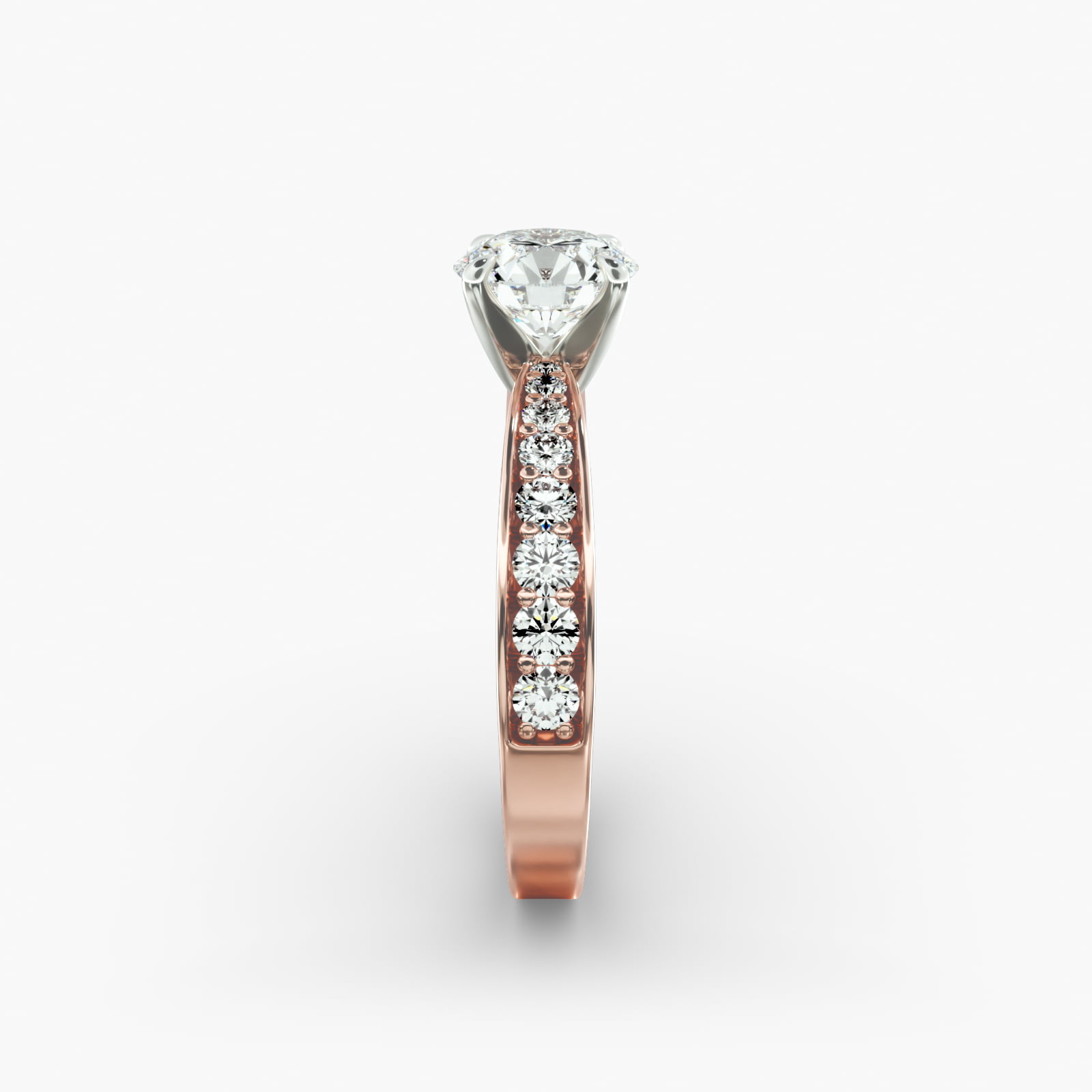 Perfect Pavé Diamond Engagement Ring In 14K Rose Gold