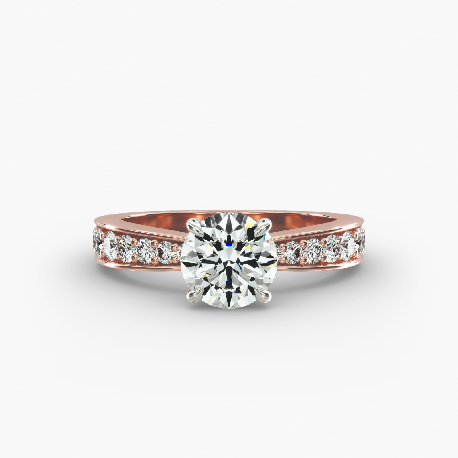 Perfect Pavé Diamond Engagement Ring In 14K Rose Gold
