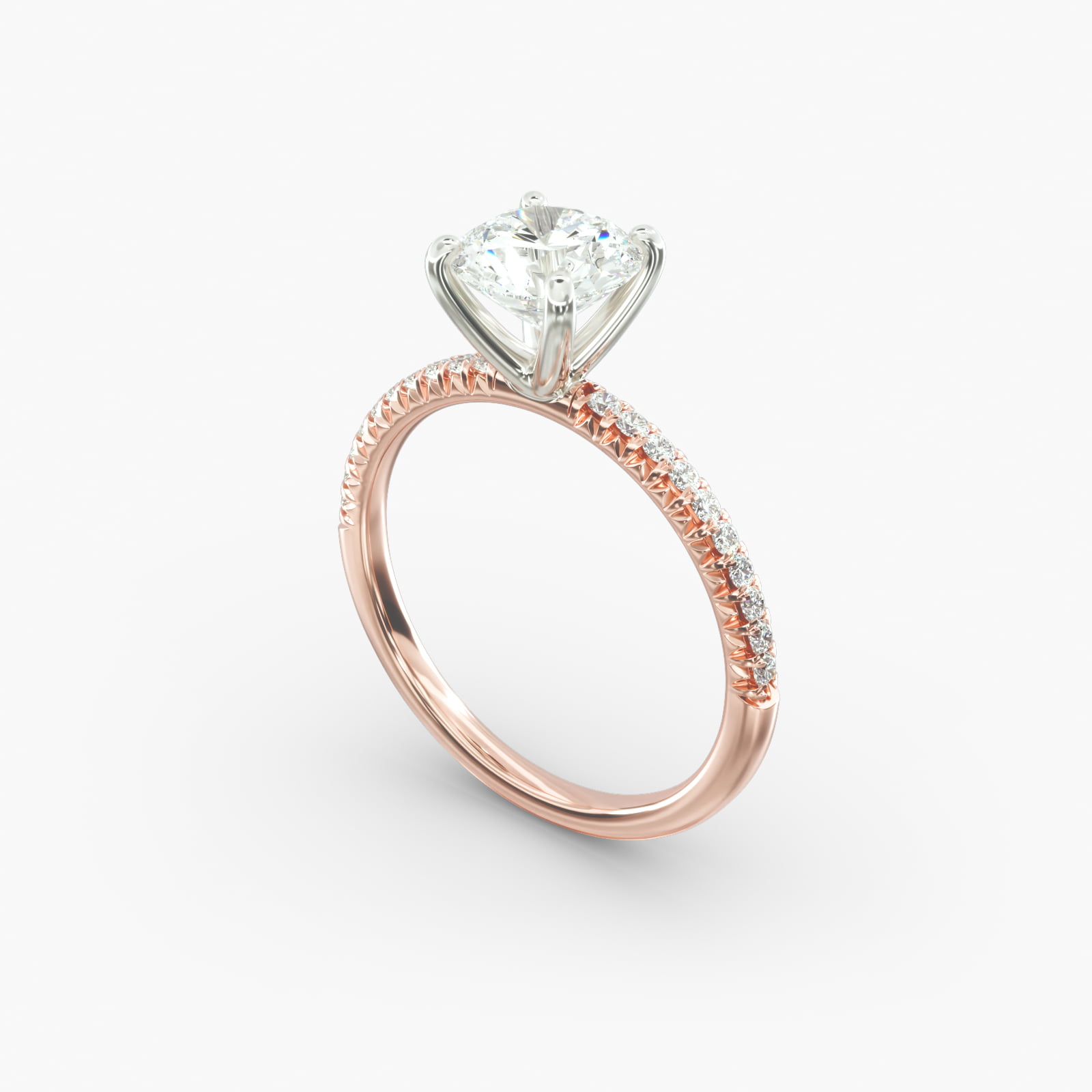 Rose Gold Gold Hidden Halo Engagement Ring Rose Gold Moissanite