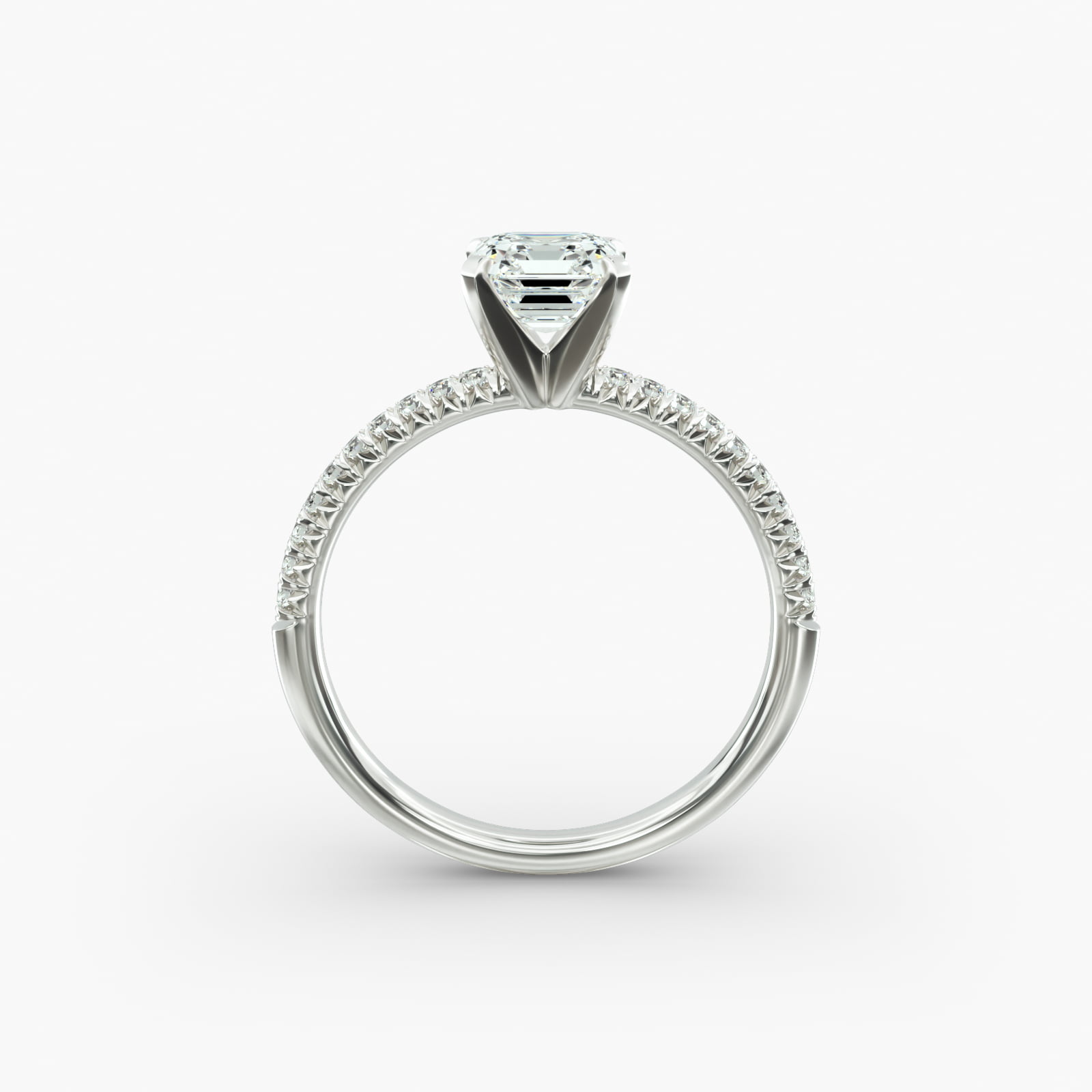 Petite Pavé Diamond Engagement Ring In Platinum