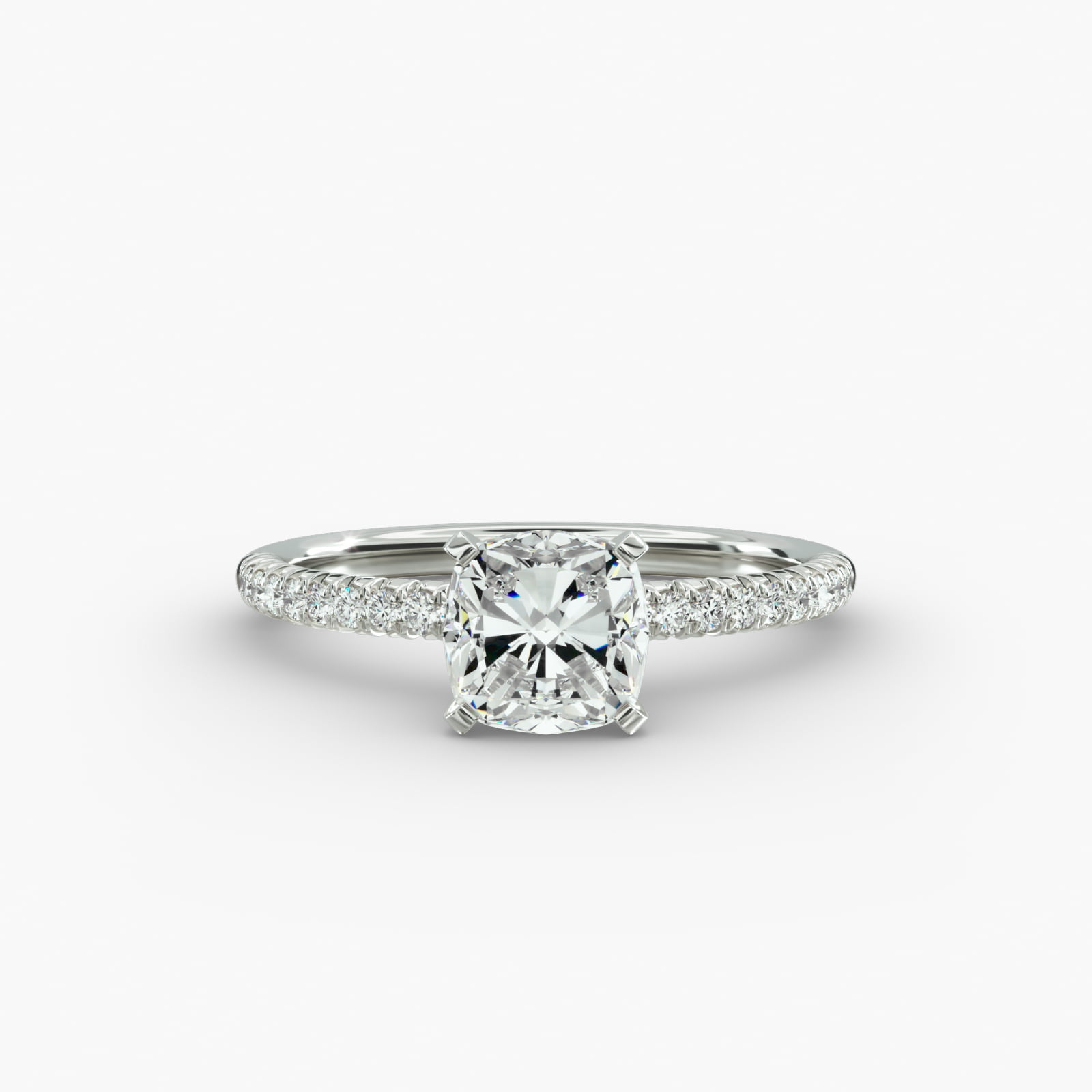 Petite Pavé Diamond Engagement Ring In Platinum
