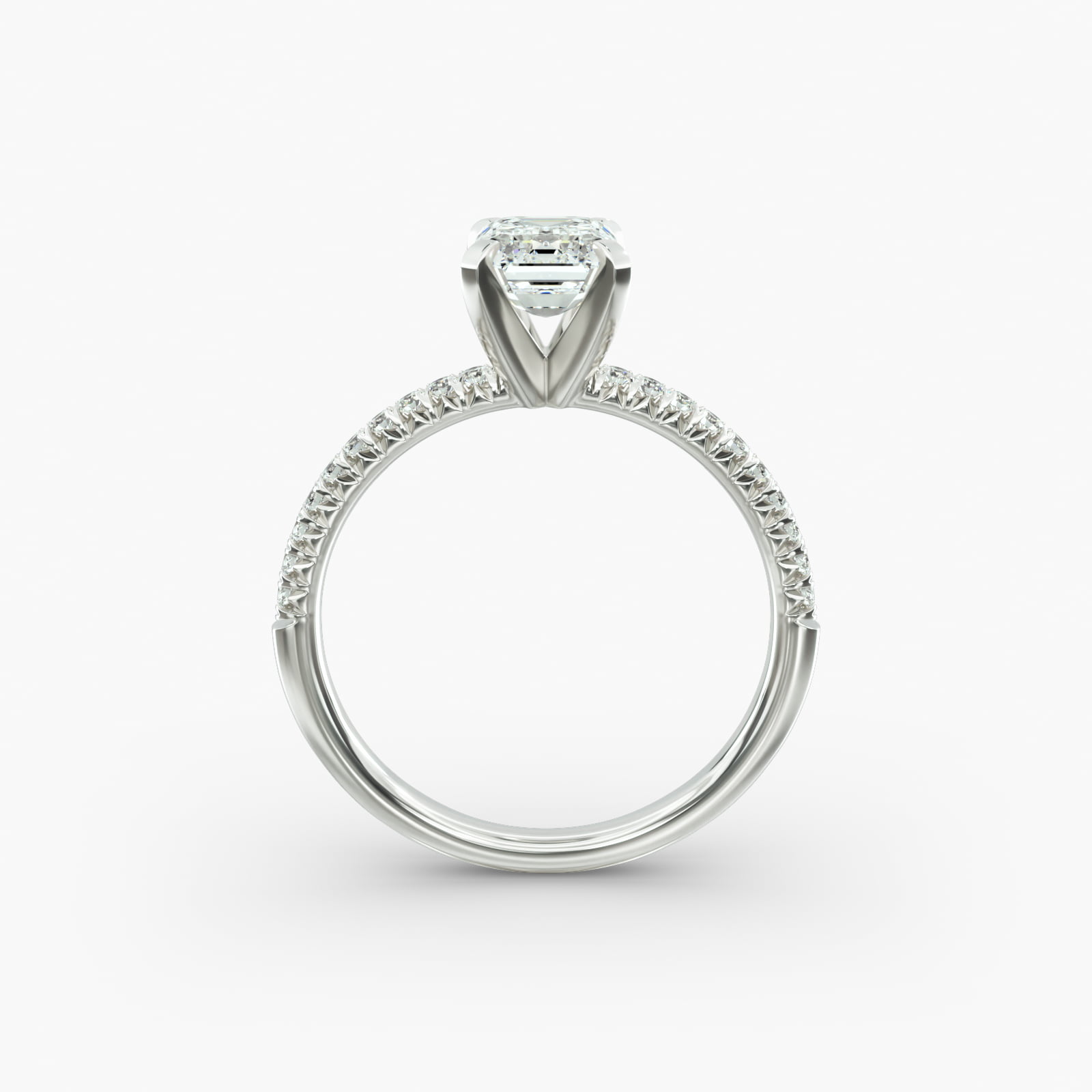 Petite Pavé Diamond Engagement Ring In Platinum