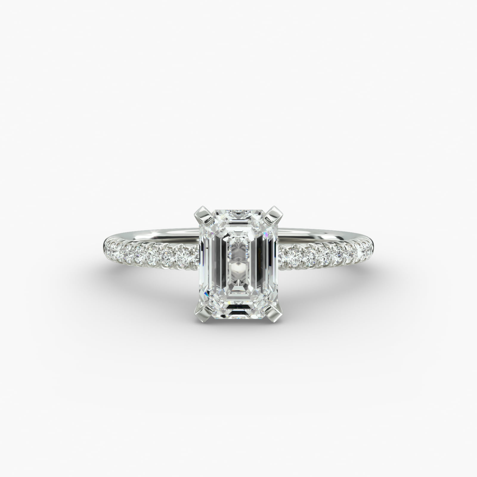 Petite Pavé Diamond Engagement Ring In Platinum