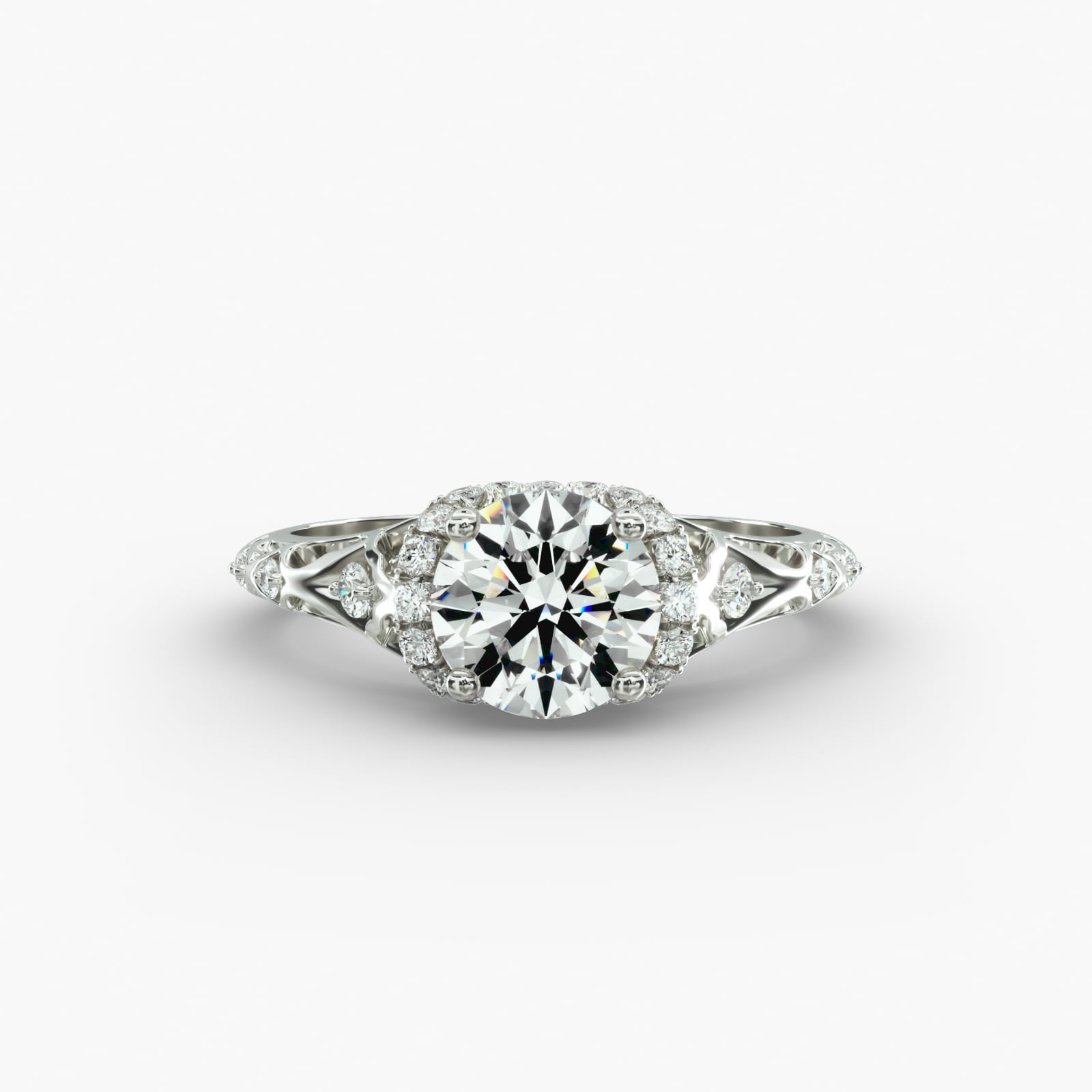 Platinum Enchanted Filigree Engagement Ring