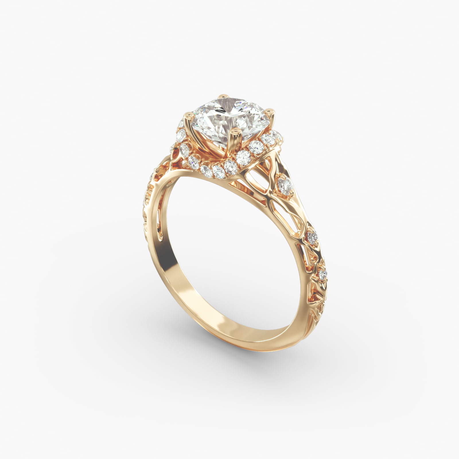 14K Yellow Gold Enchanted Filigree Engagement Ring-17680y14