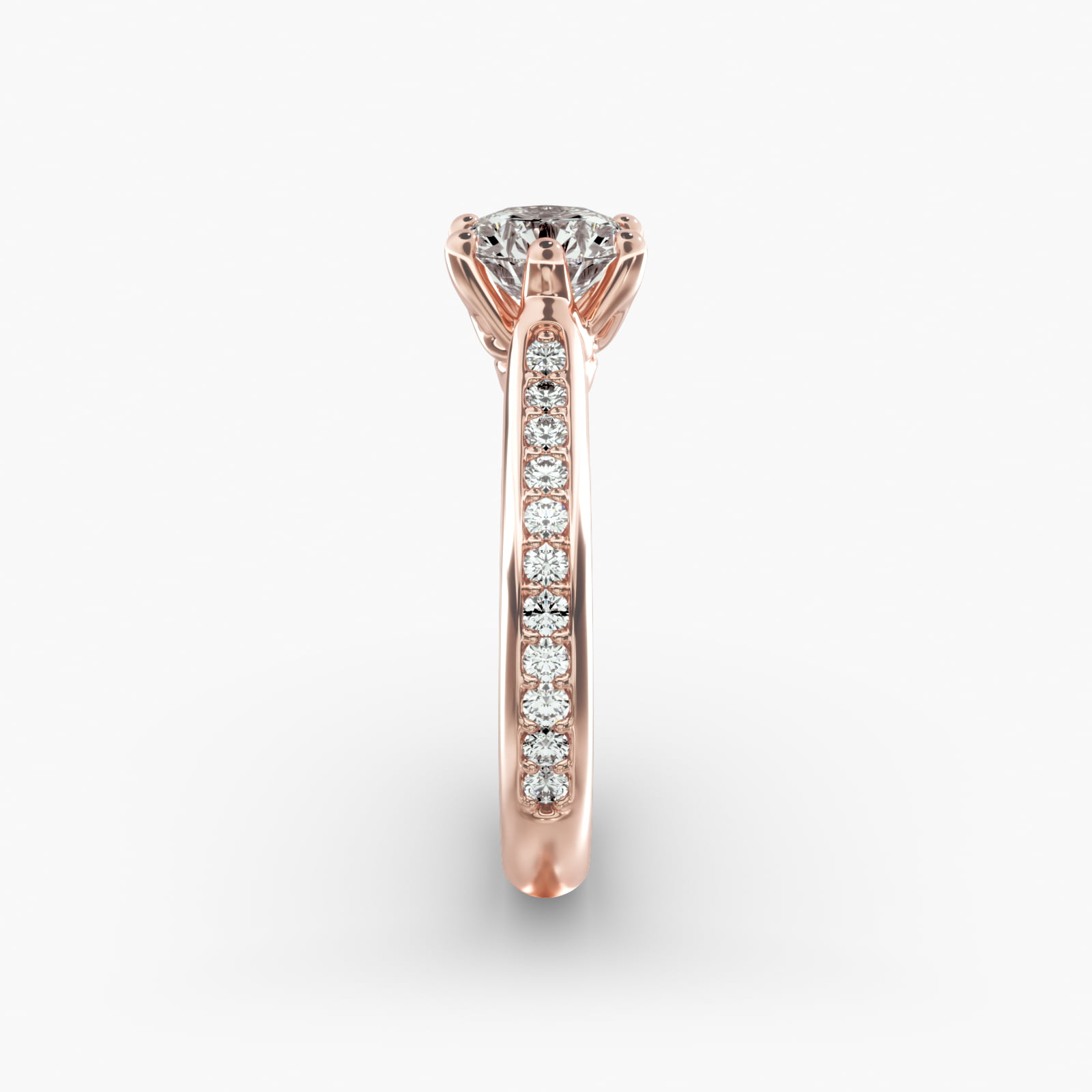 Trellis Pavé Diamond Engagement Ring In 14K Rose Gold