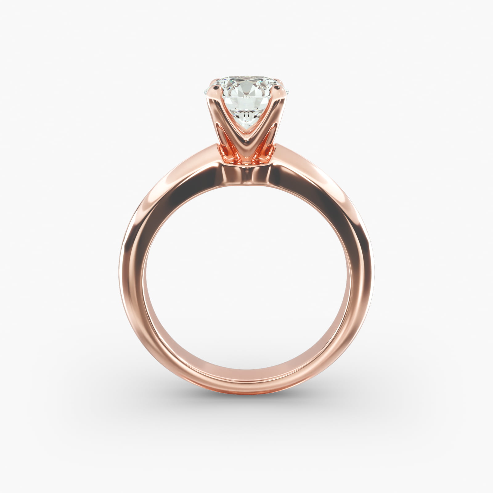 Nouveau Solitaire Engagement Ring In 14K Rose Gold
