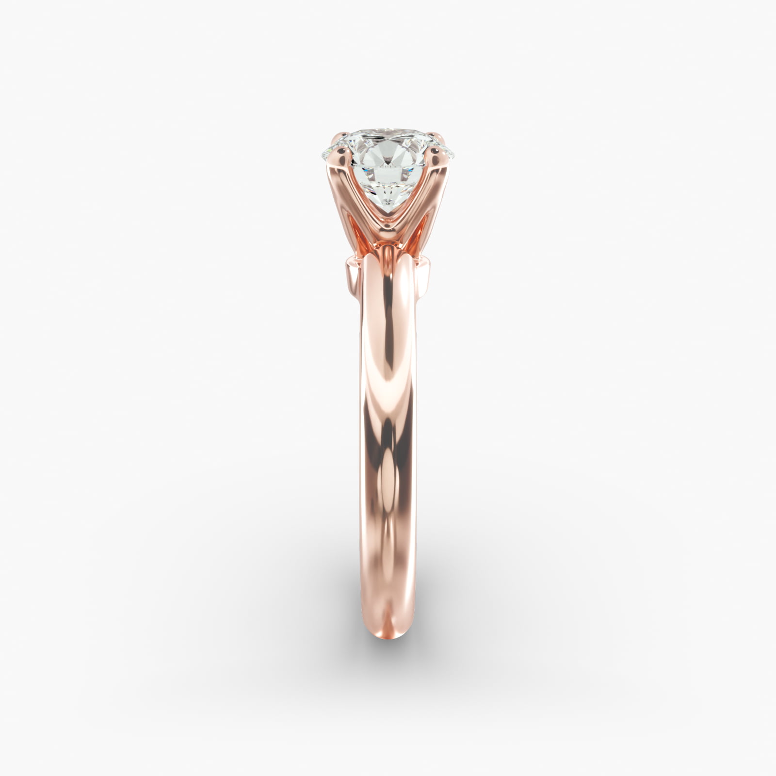 Nouveau Solitaire Engagement Ring In 14K Rose Gold