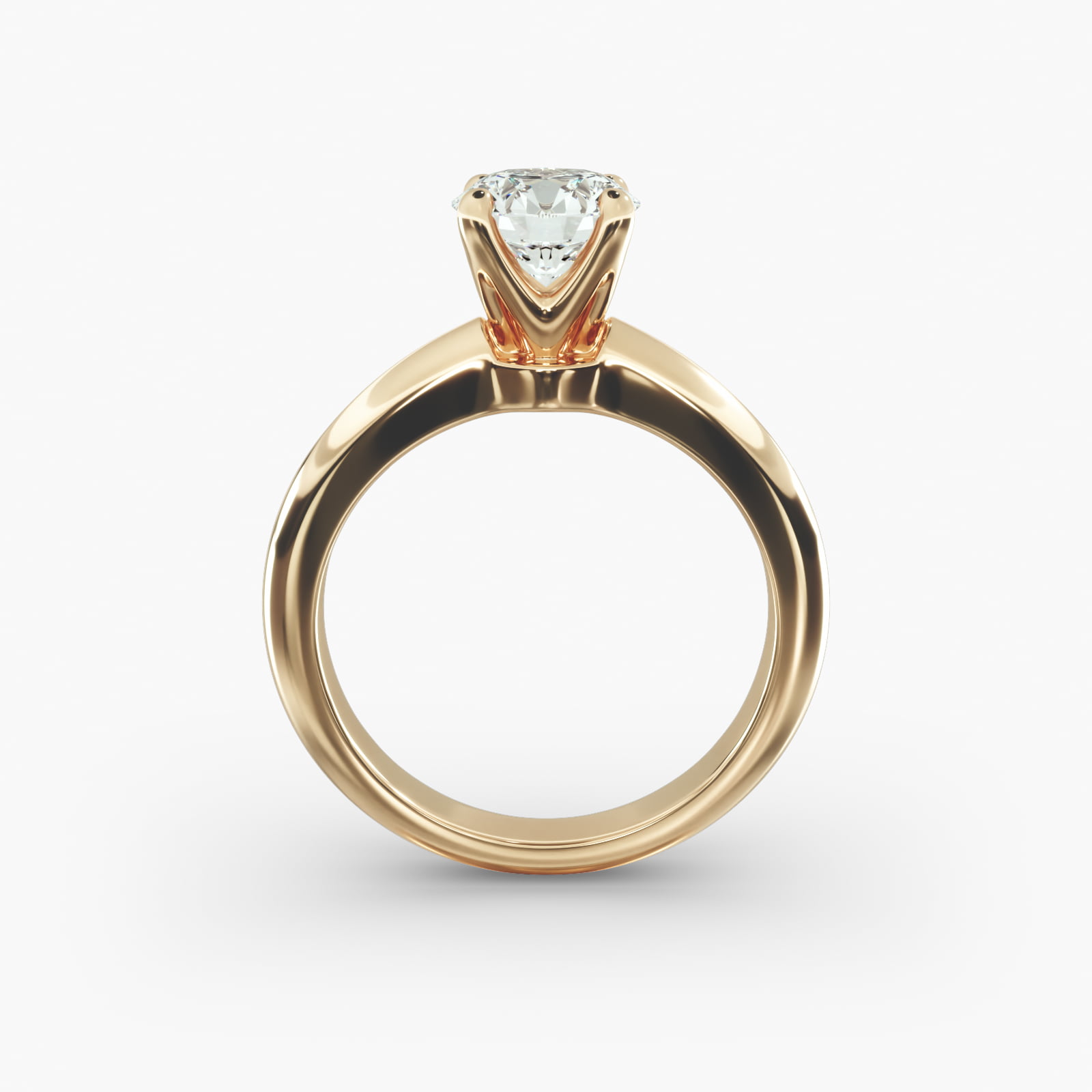 Nouveau Solitaire Engagement Ring In 18K Yellow Gold