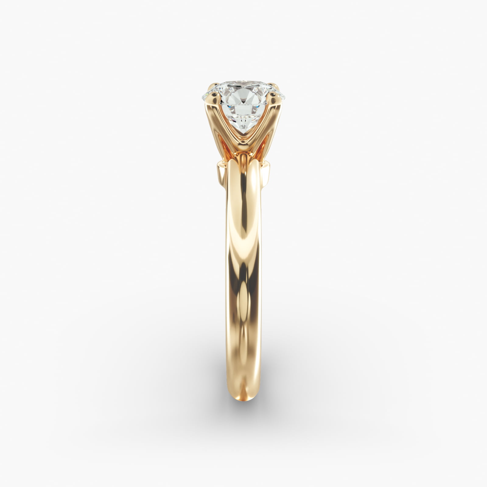 Nouveau Solitaire Engagement Ring In 18K Yellow Gold