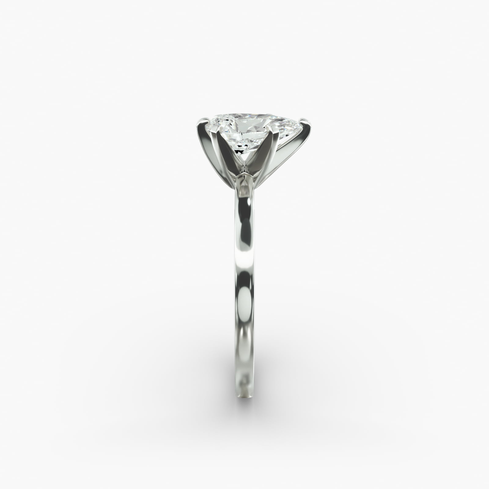 Comfort Fit Solitaire Engagement Ring In 14K White Gold