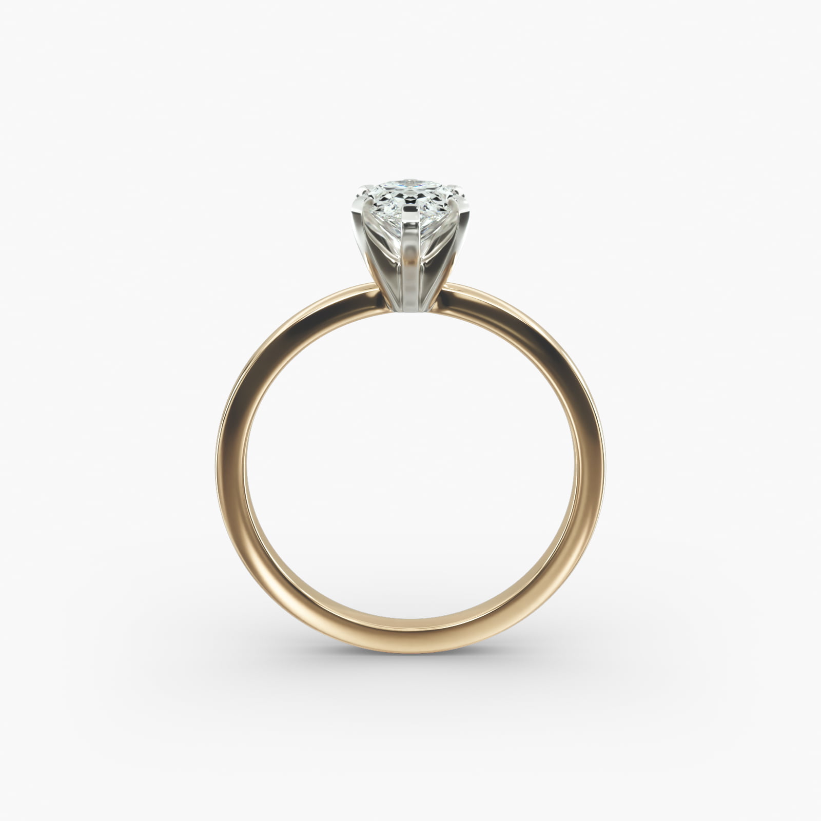 Comfort Fit Solitaire Engagement Ring In 14K Yellow Gold