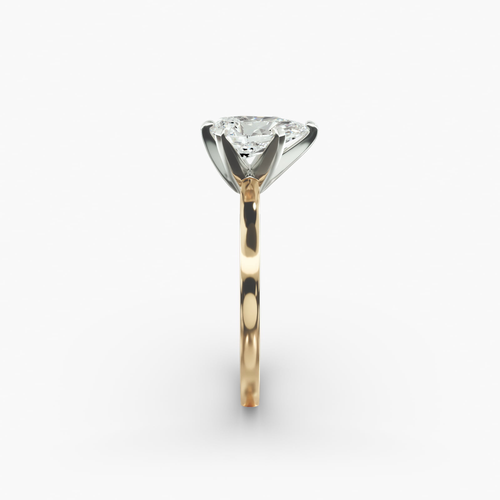 Comfort Fit Solitaire Engagement Ring In 14K Yellow Gold