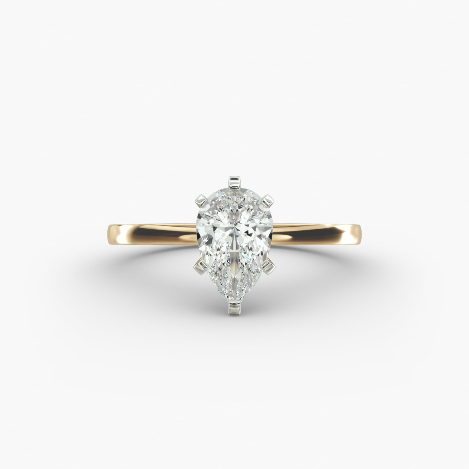 Comfort Fit Solitaire Engagement Ring In 14K Yellow Gold